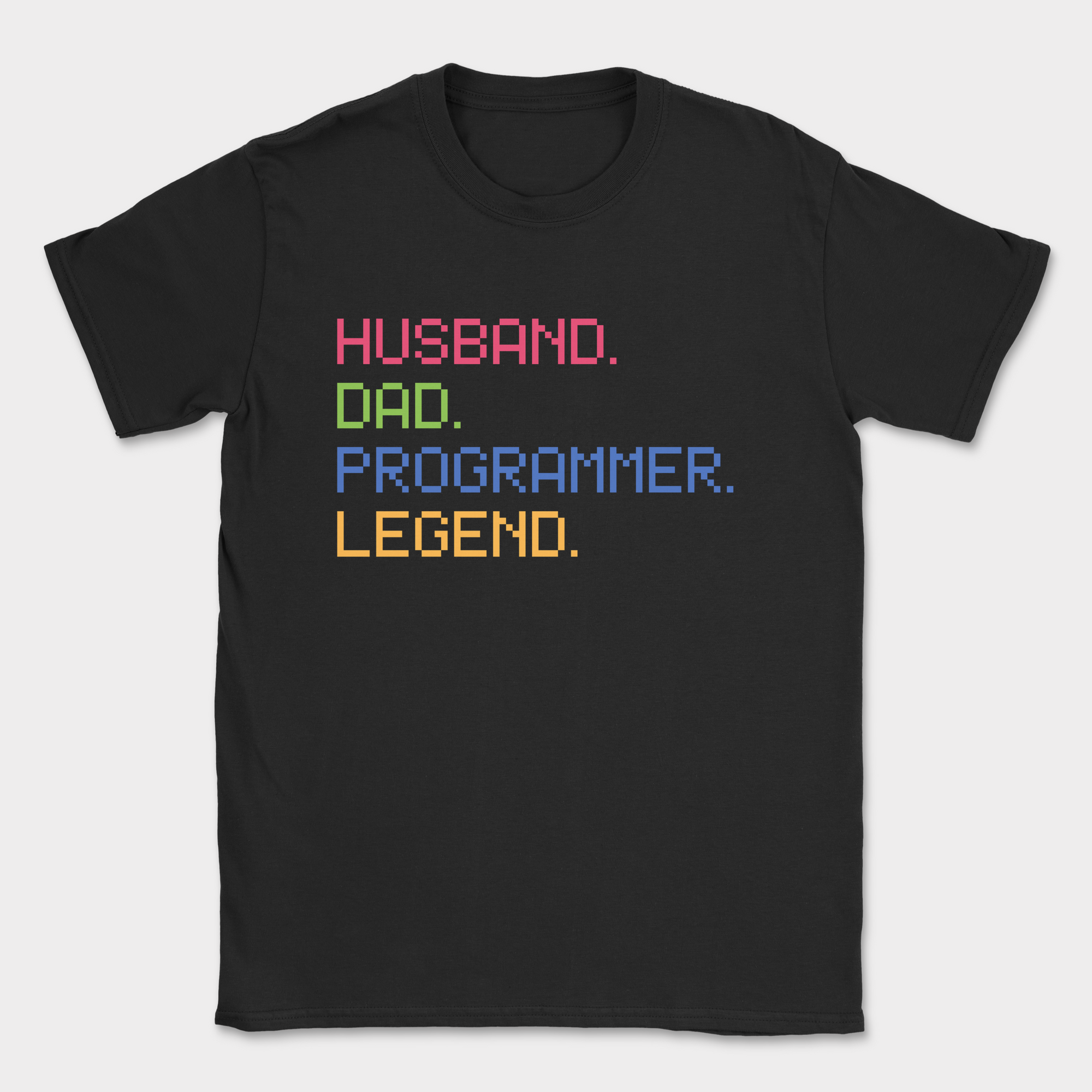 husband dad programmer legend shirt — Black