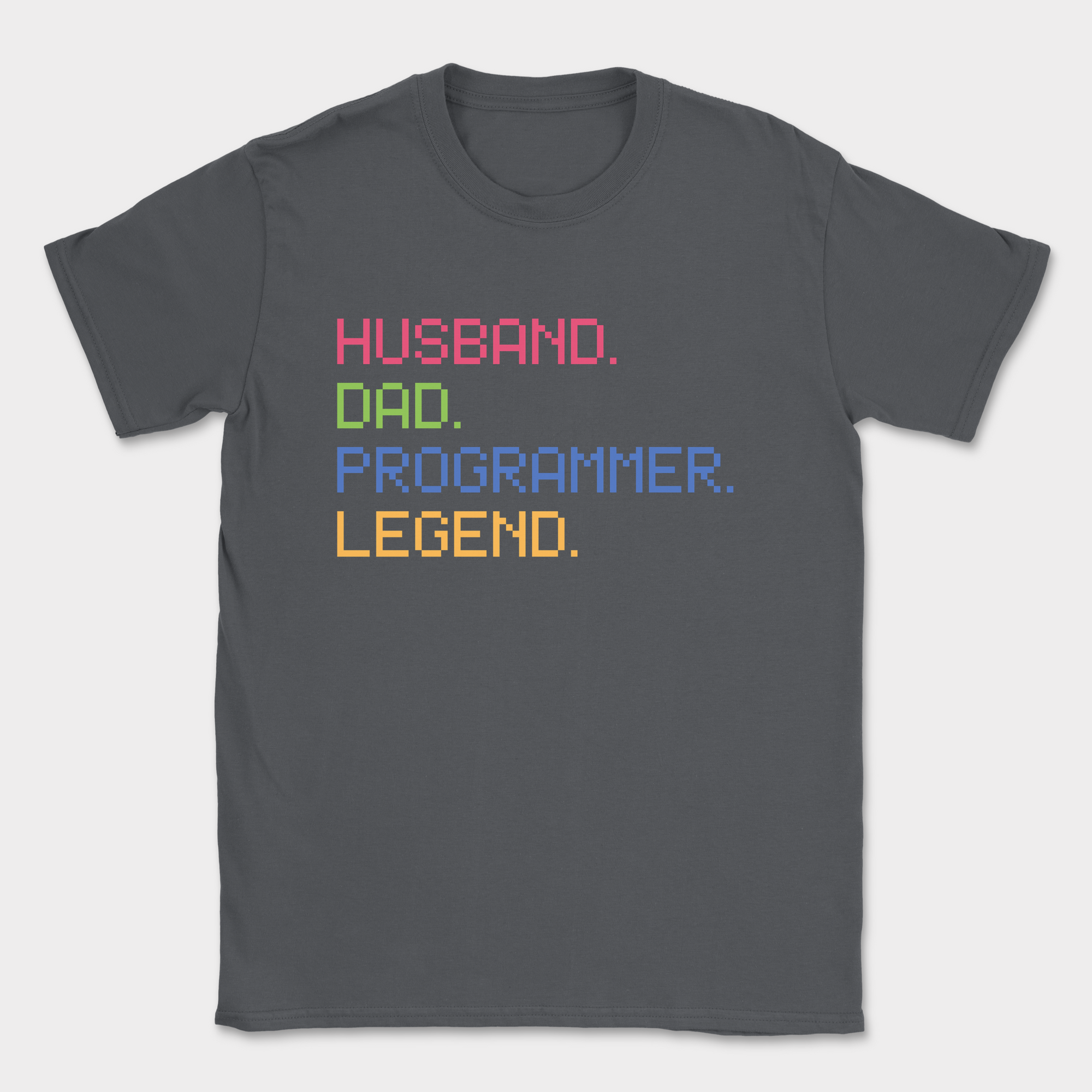 husband dad programmer legend shirt — Dark Heather Grey