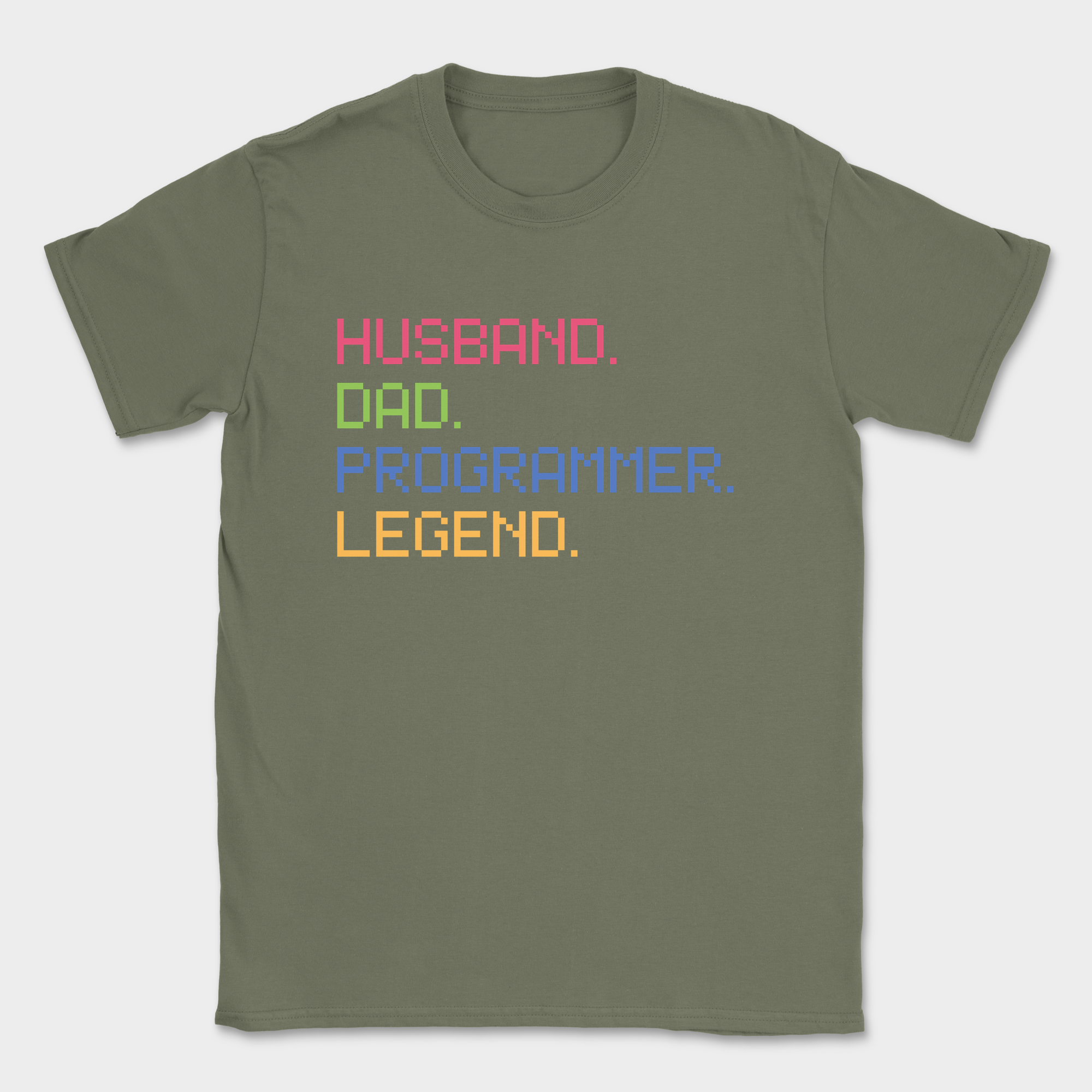 husband dad programmer legend shirt — Military Green
