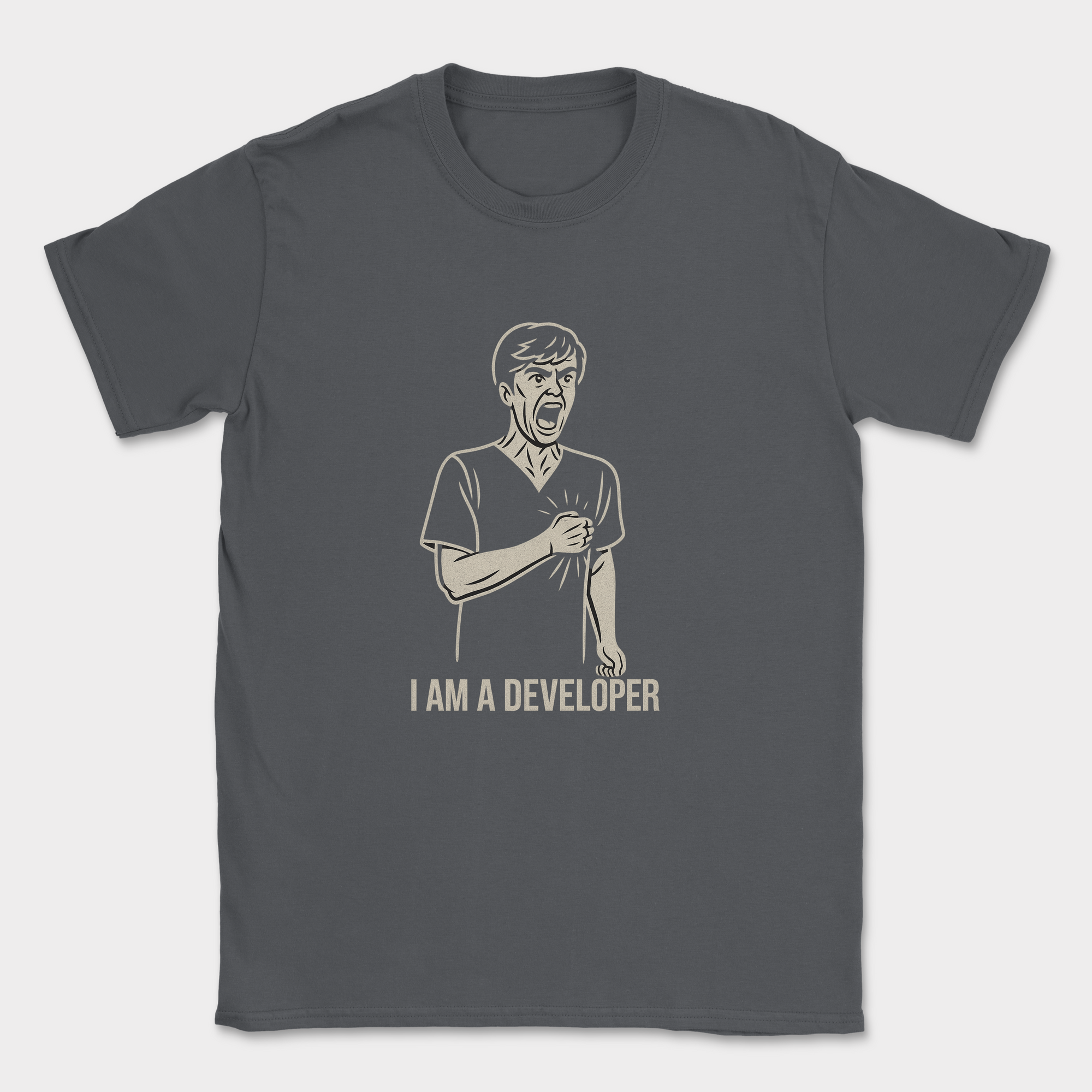 i am a developer shirt — Dark Heather Grey