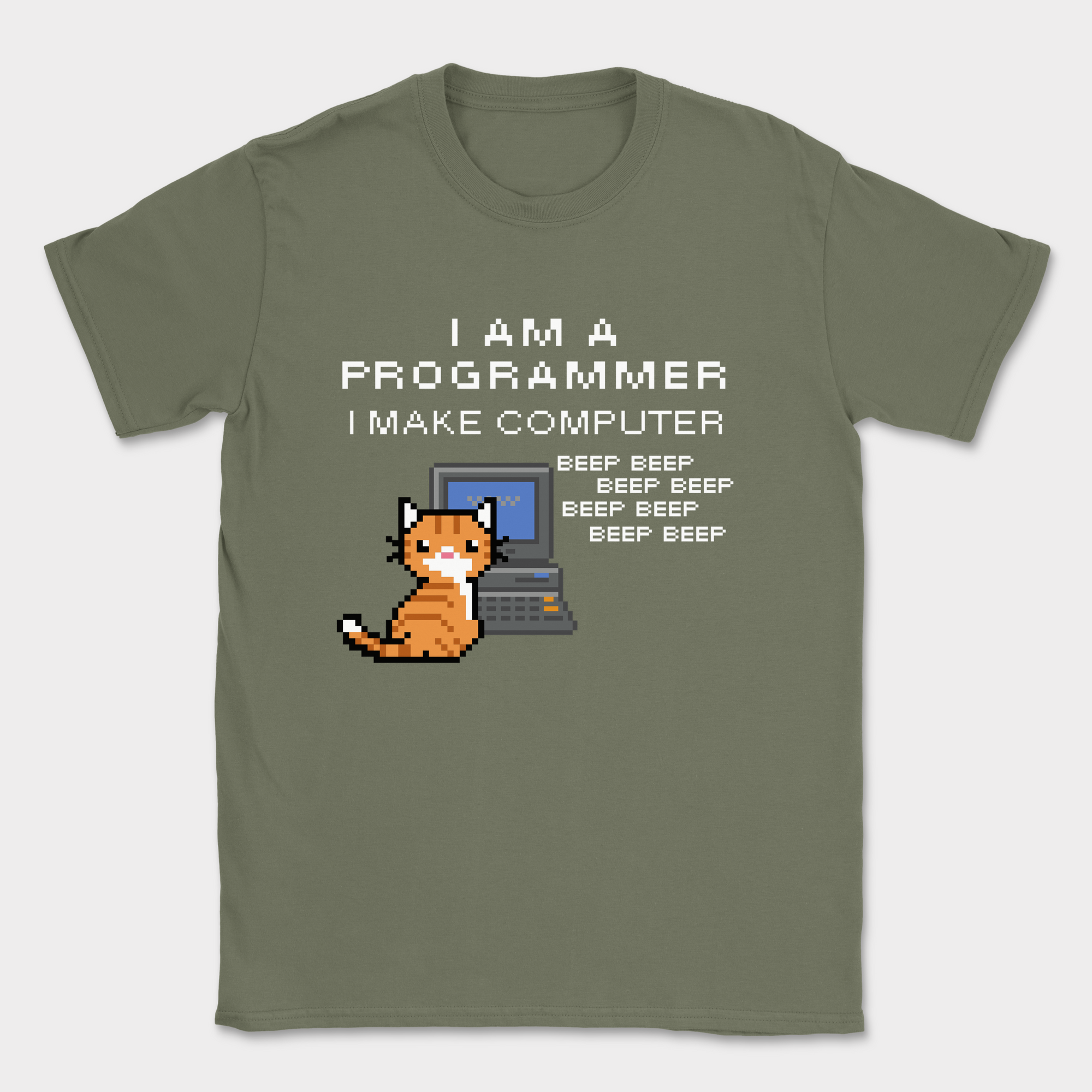 i am a programmer i make computer shirt — Military Green