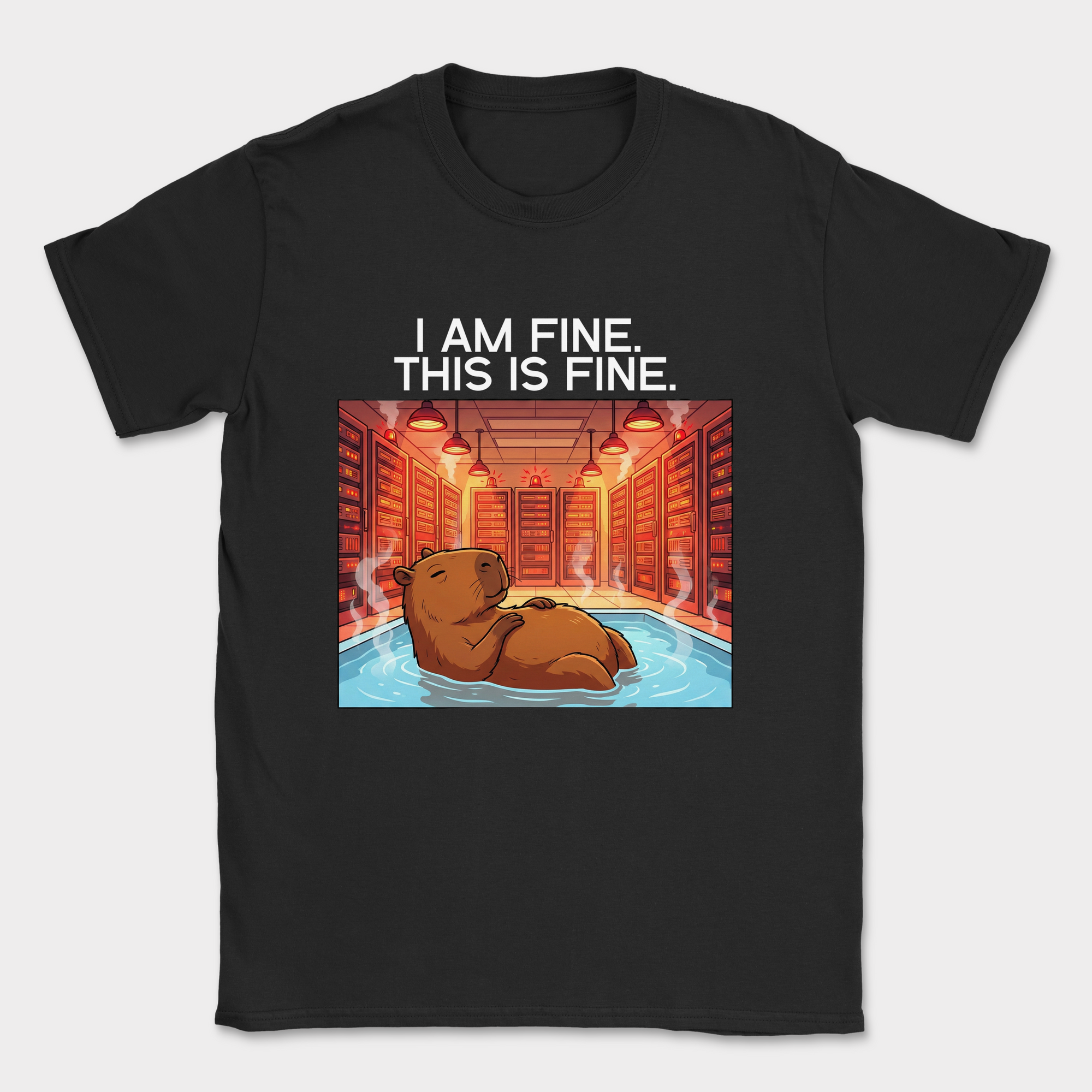 i am fine capybara shirt — Black