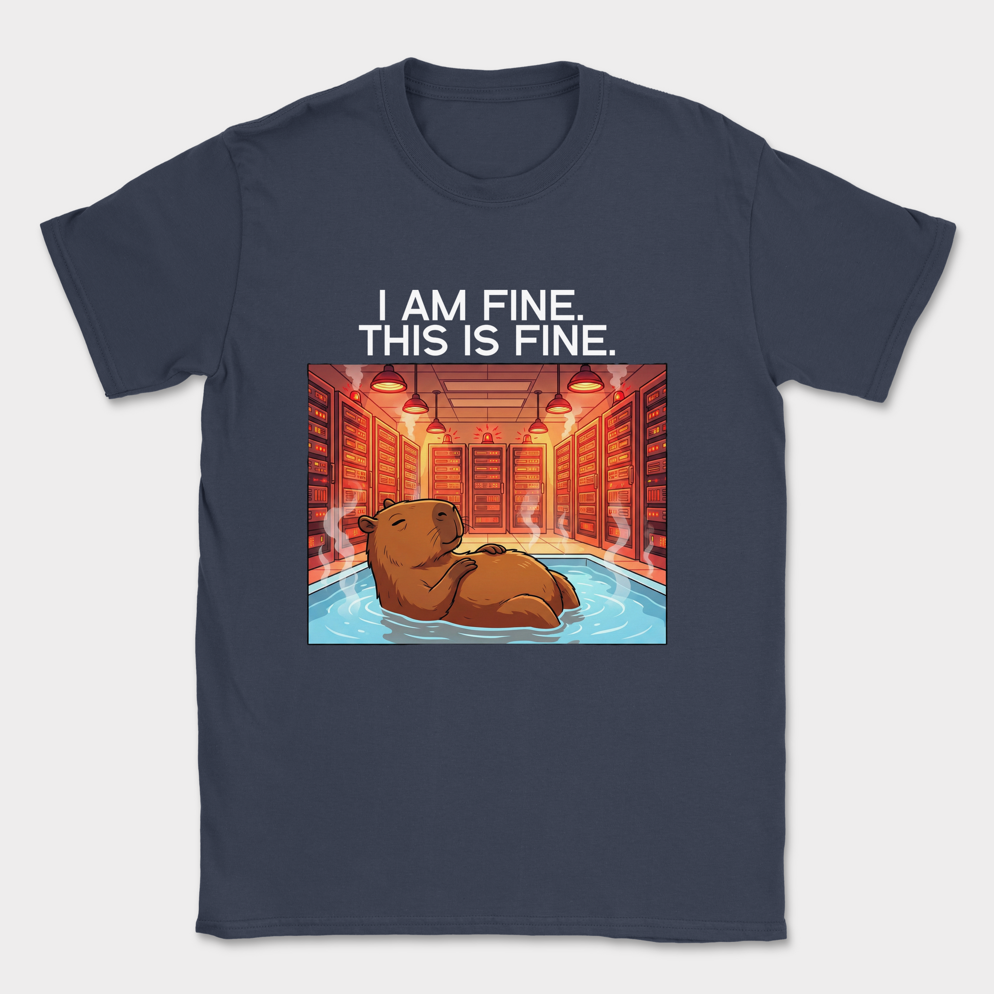 i am fine capybara shirt — Navy