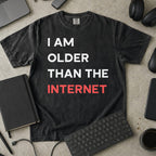 I am older than the internet Premium Shirt — black Premium Shirt mock-up