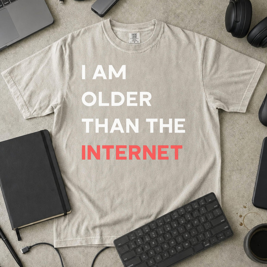 I am older than the internet Premium Shirt — ivory Premium Shirt mock-up