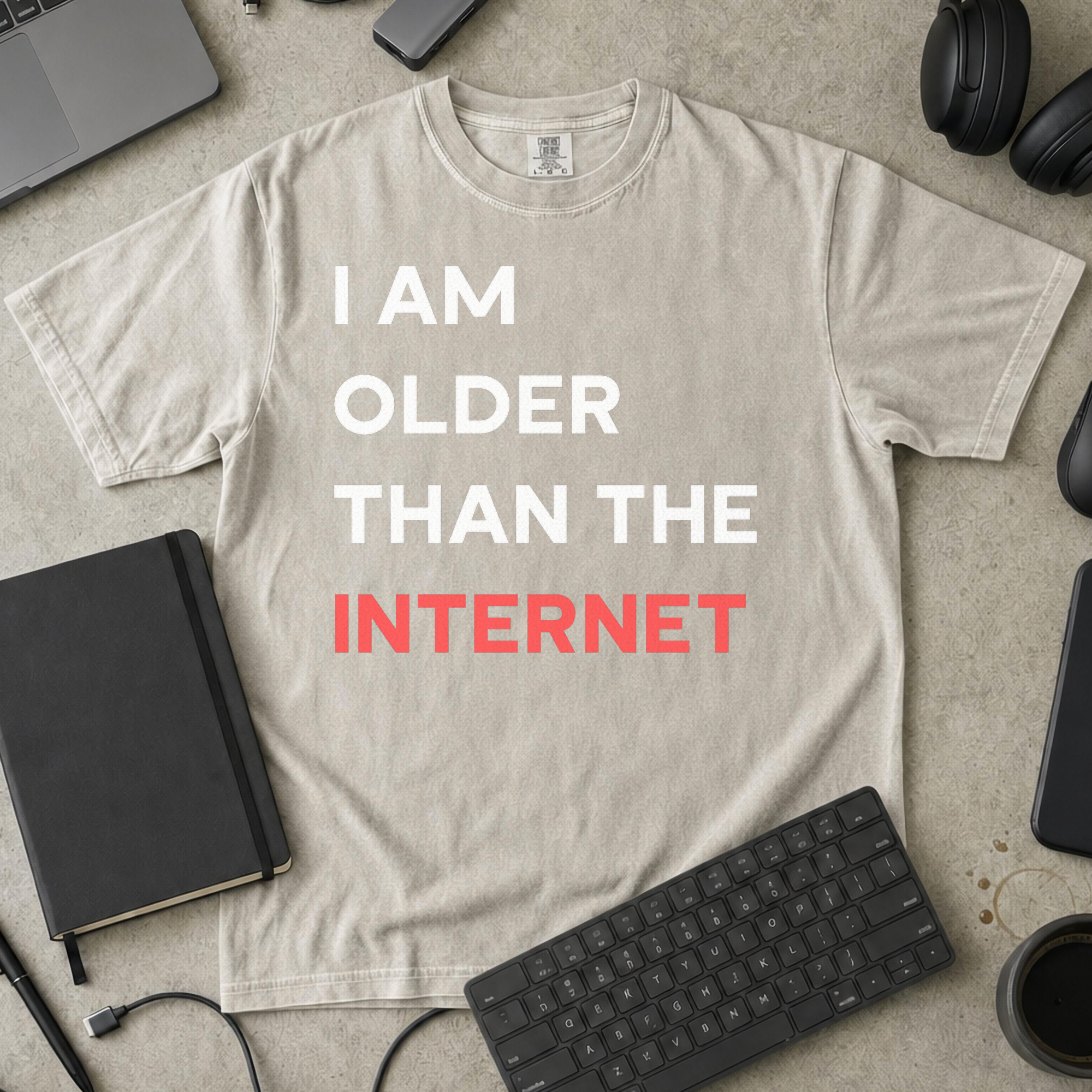 I am older than the internet Premium Shirt — ivory Premium Shirt mock-up
