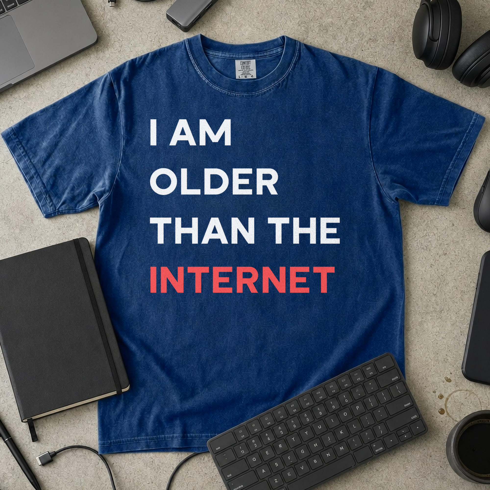 I am older than the internet Premium Shirt — true navy Premium Shirt mock-up