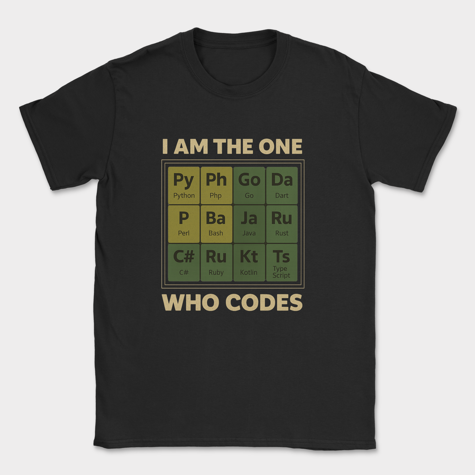 i am the one who codes shirt — Black