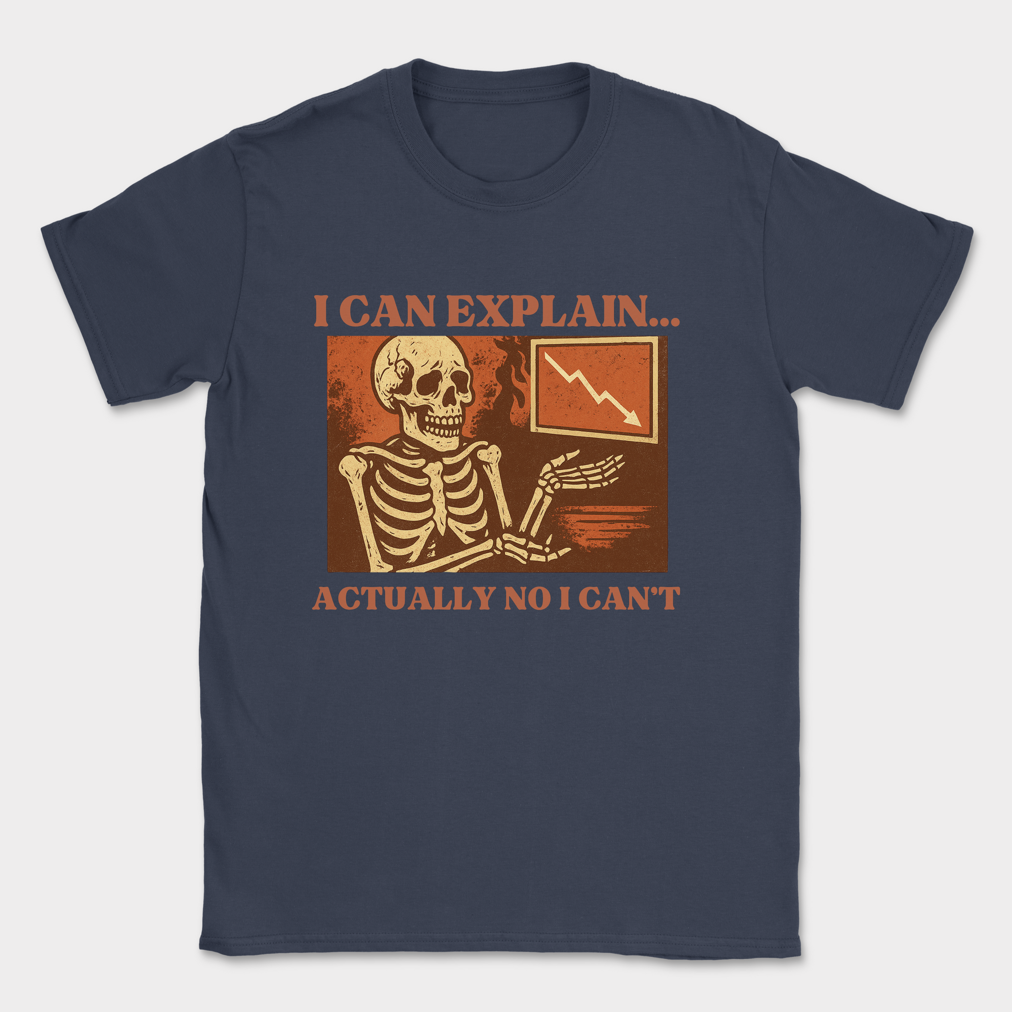 i can explain… actually no i can’t skeleton shirt — Navy