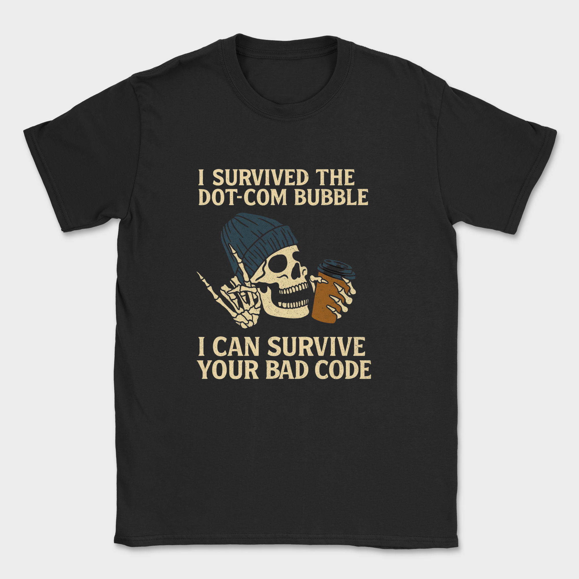 i can survive your bad codes shirt — Black