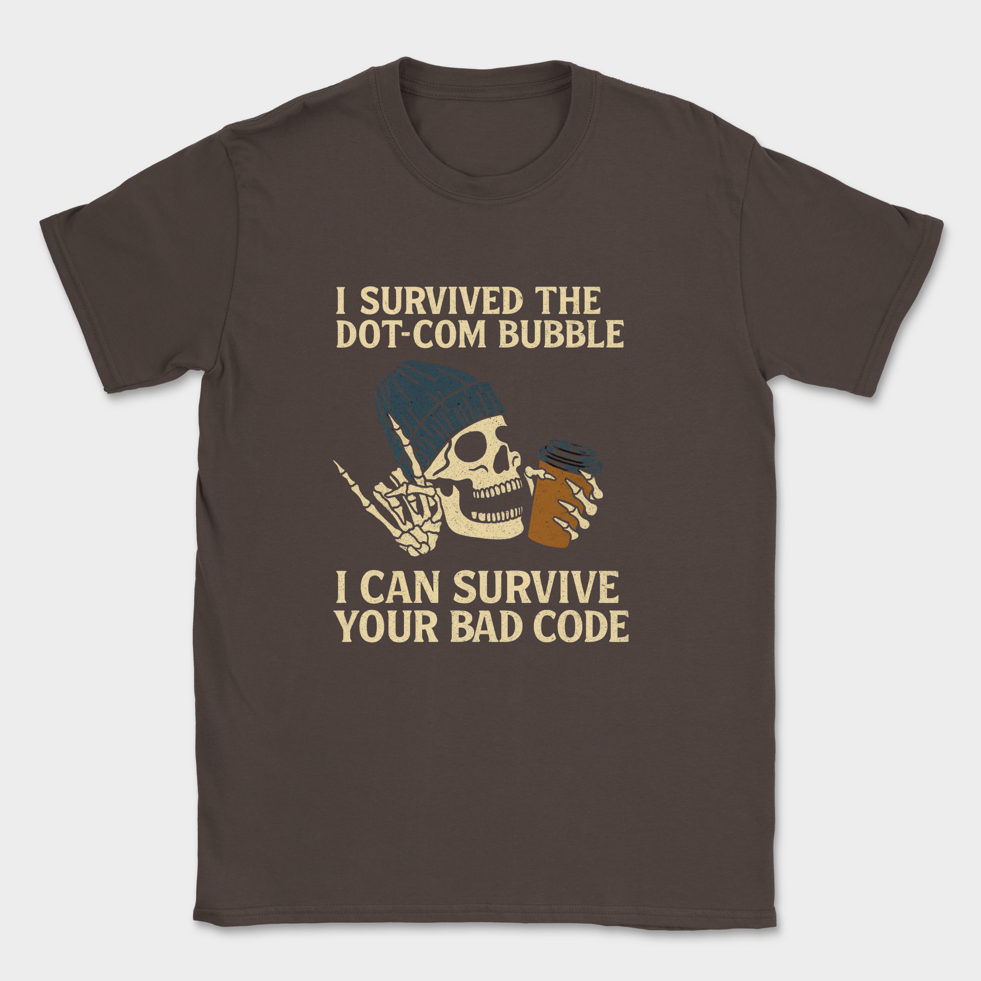 i can survive your bad codes shirt — Dark Chocolate