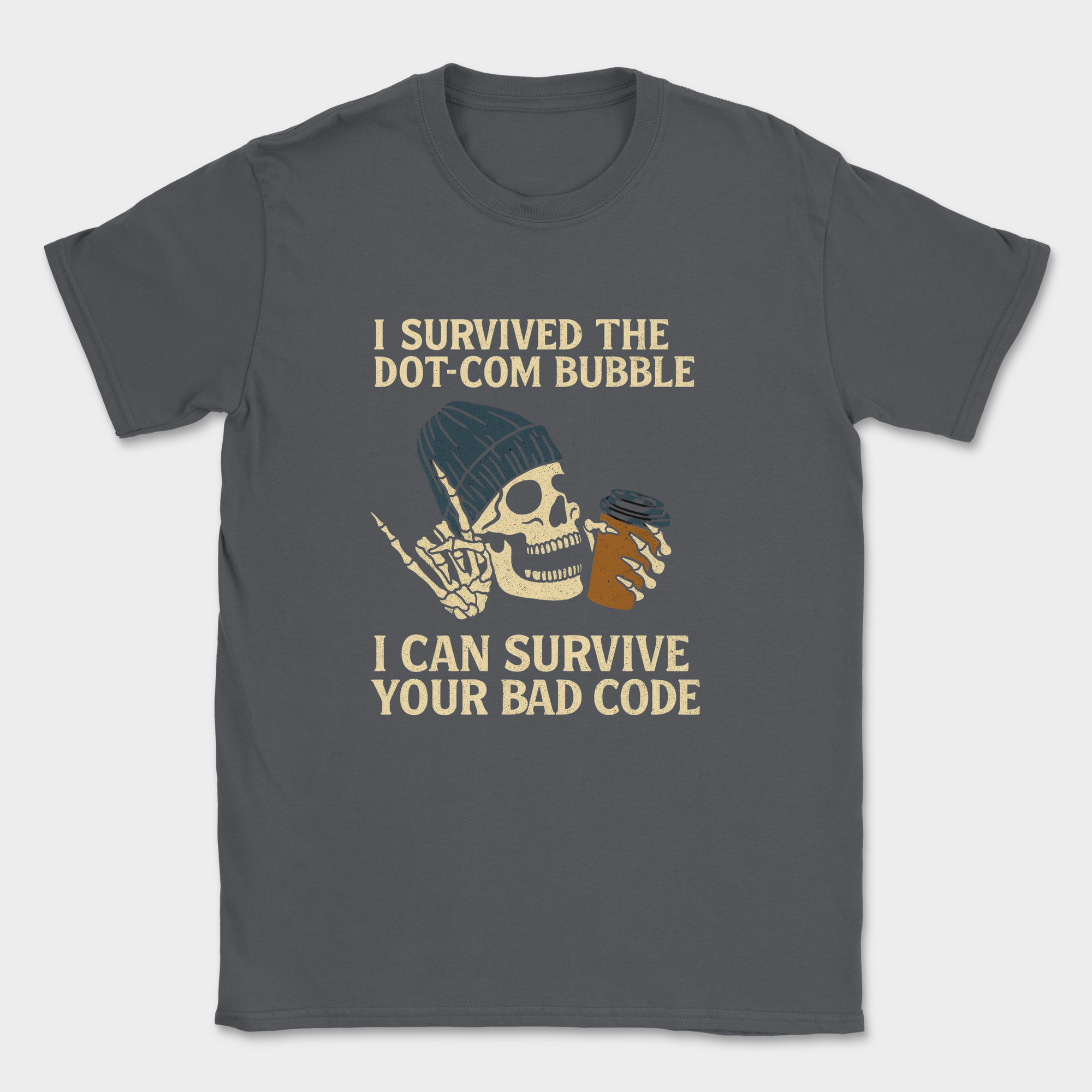 i can survive your bad codes shirt — Dark Heather Grey