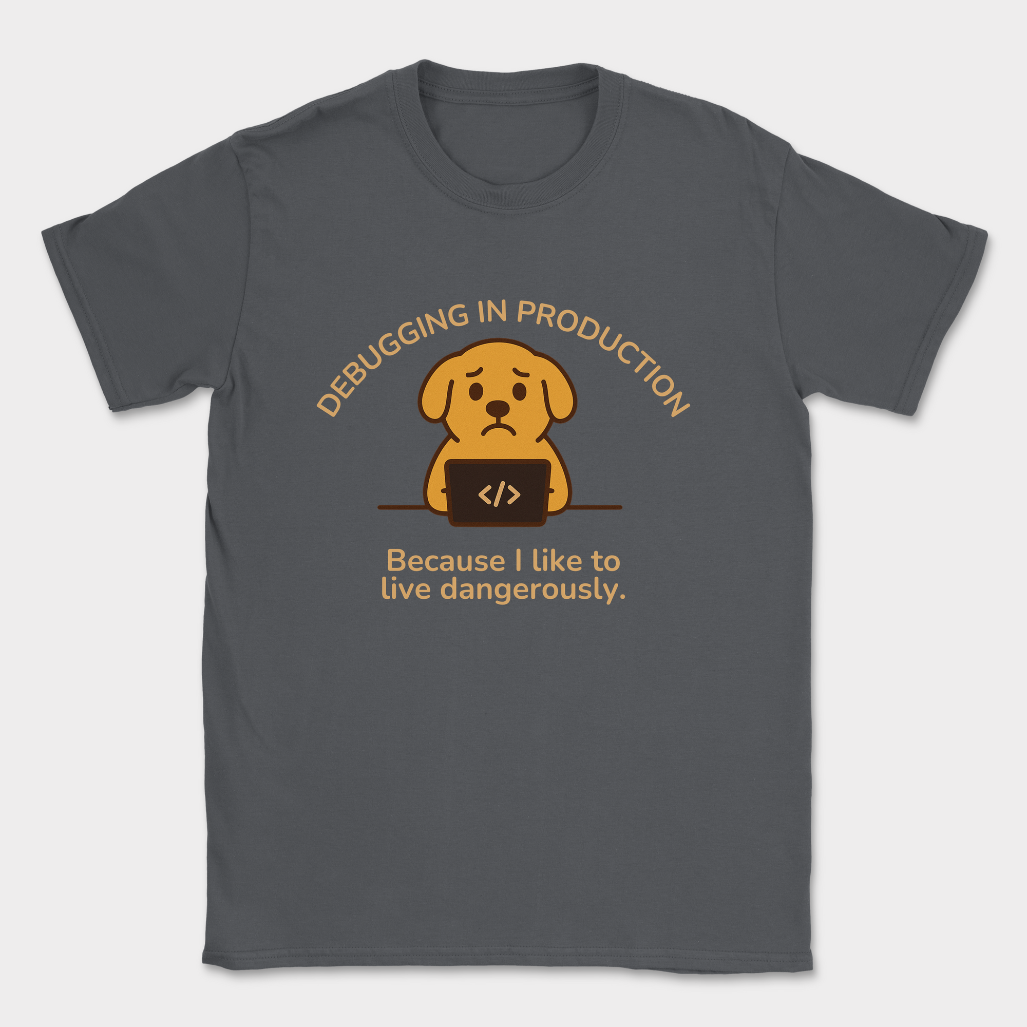 i like to live dangerously shirt — Dark Heather Grey