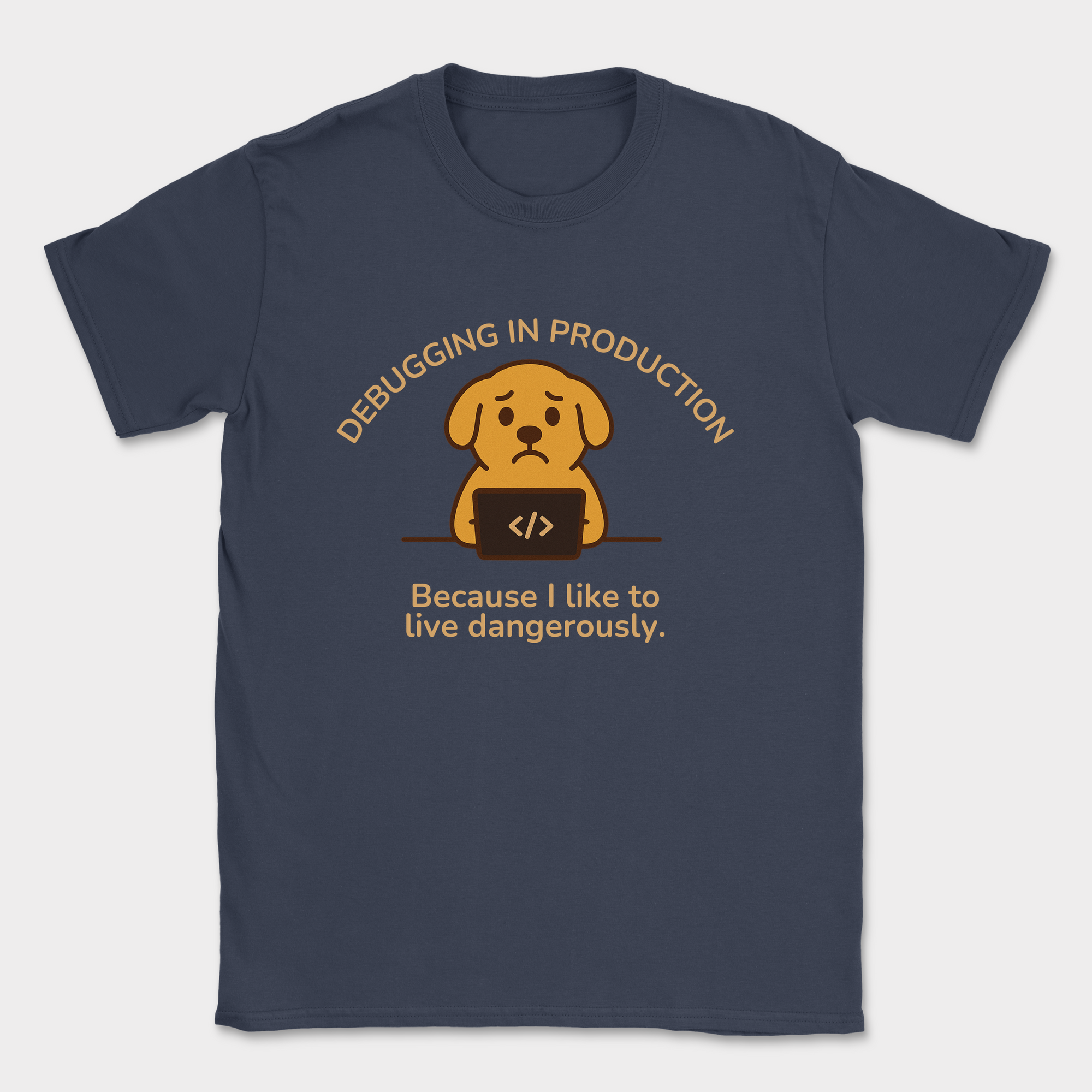 i like to live dangerously shirt — Navy