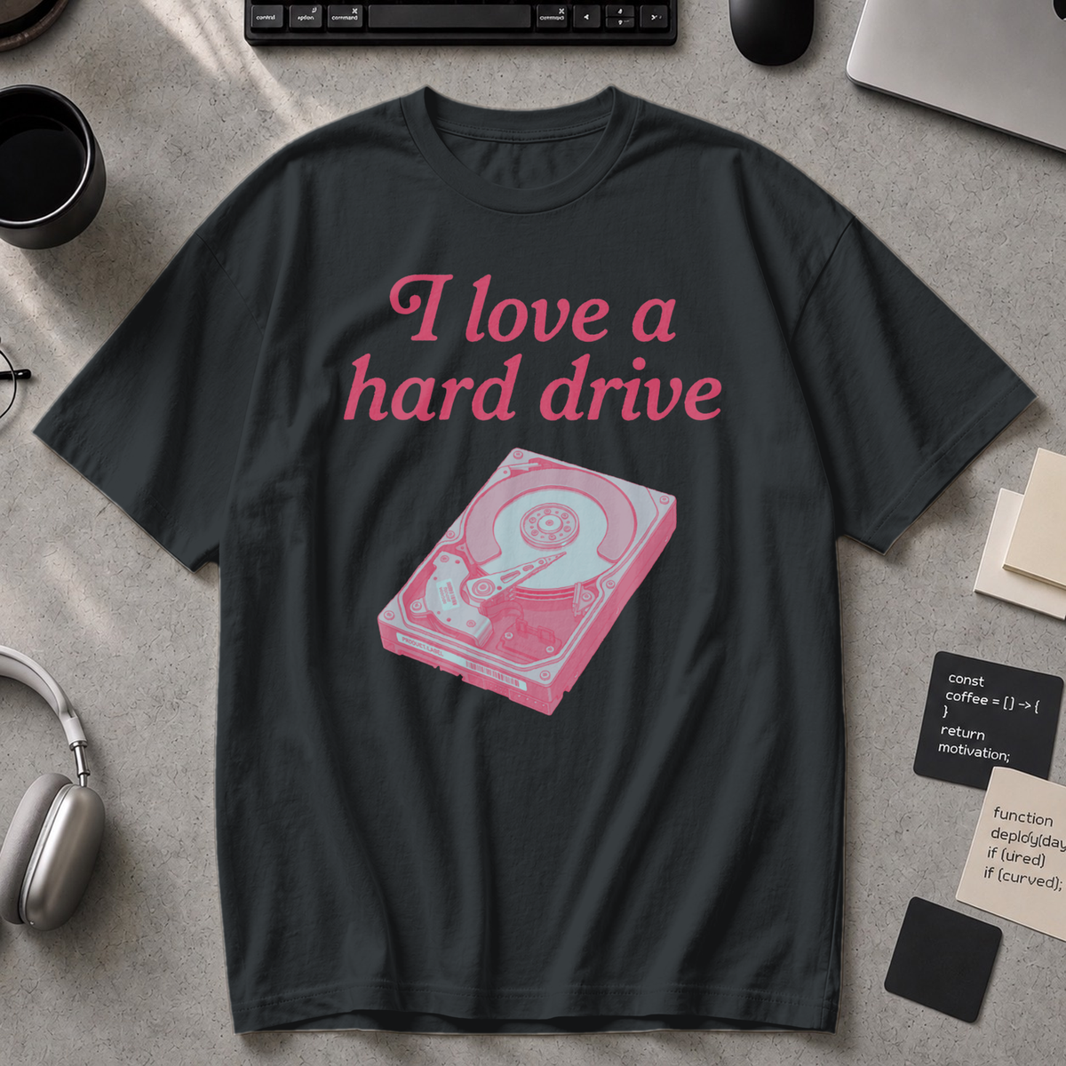 I Love A Hard Drive Premium Shirt - Black