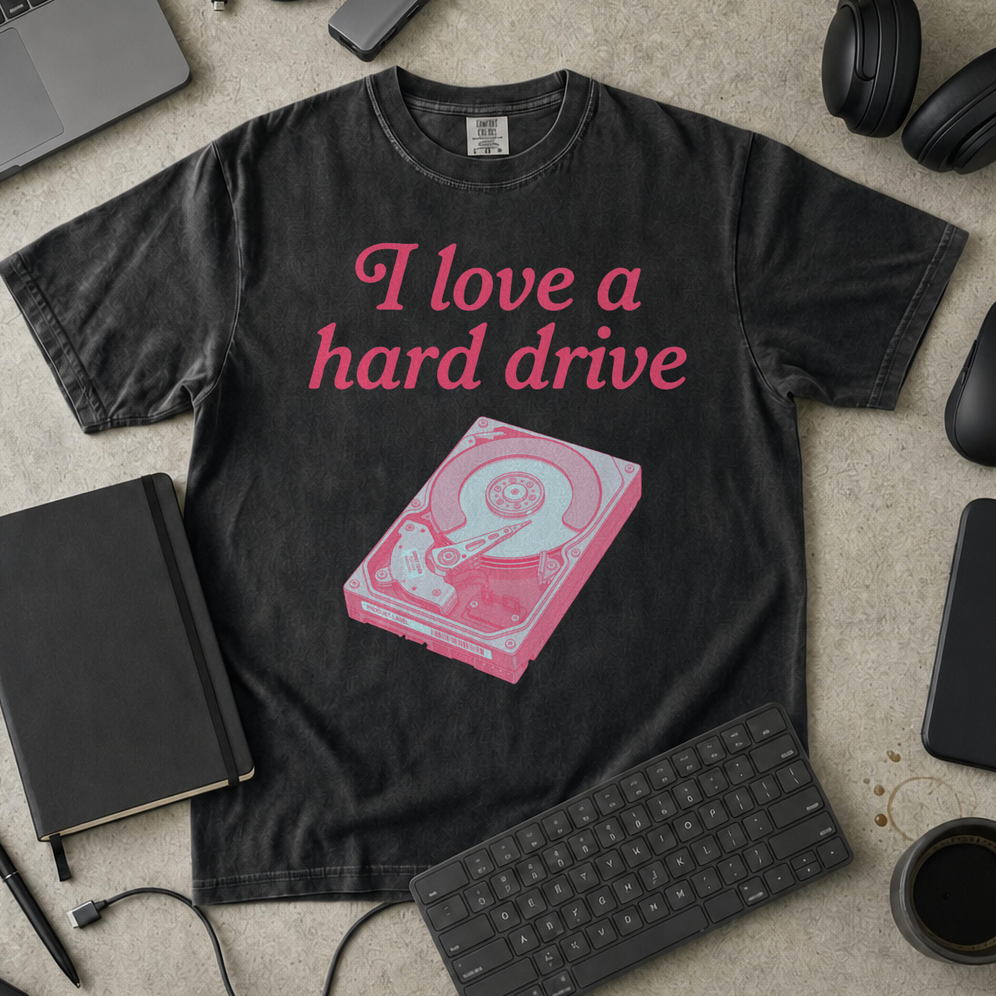 I Love A Hard Drive Premium Shirt — black Premium Shirt mock-up