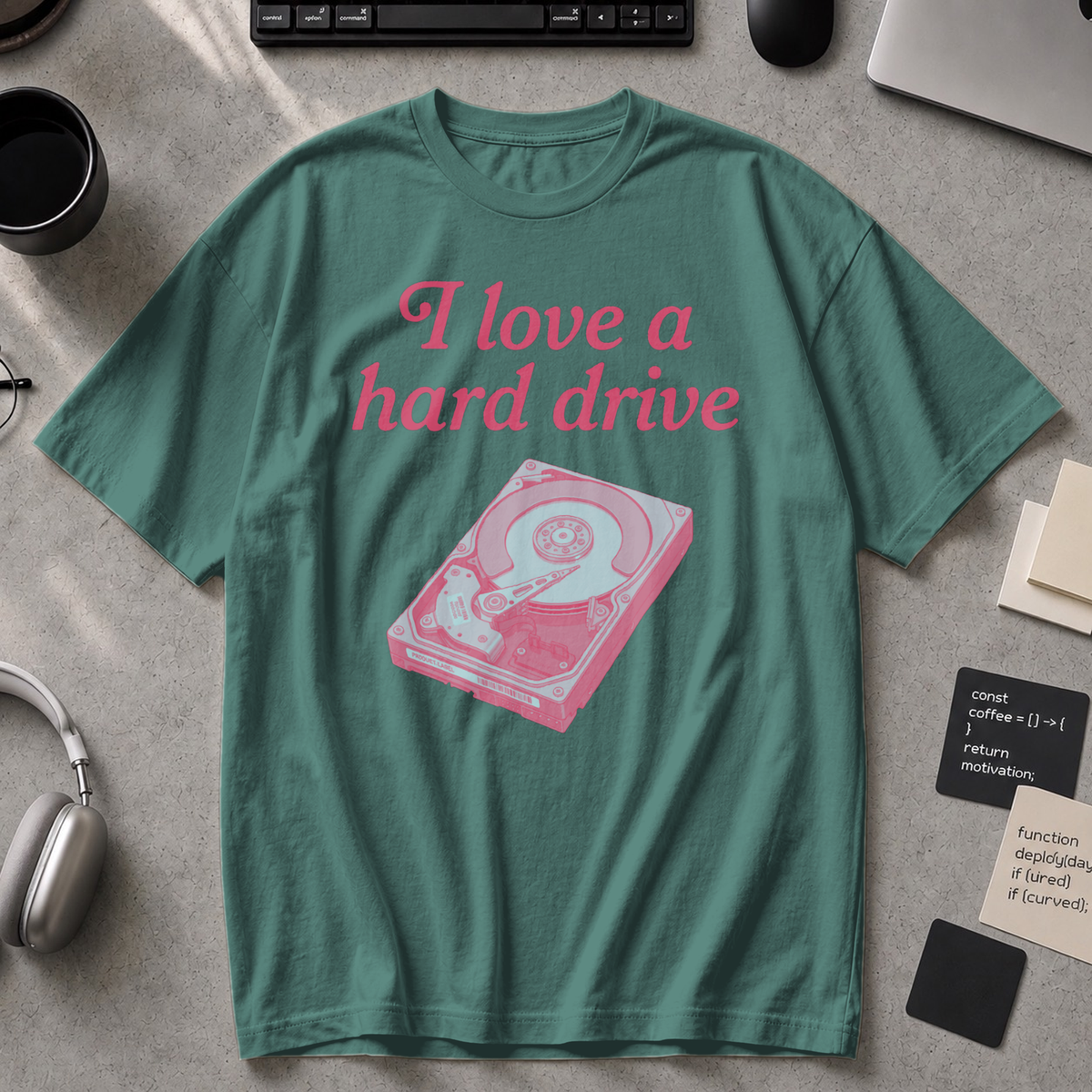 I Love A Hard Drive Premium Shirt - Blue Spruce