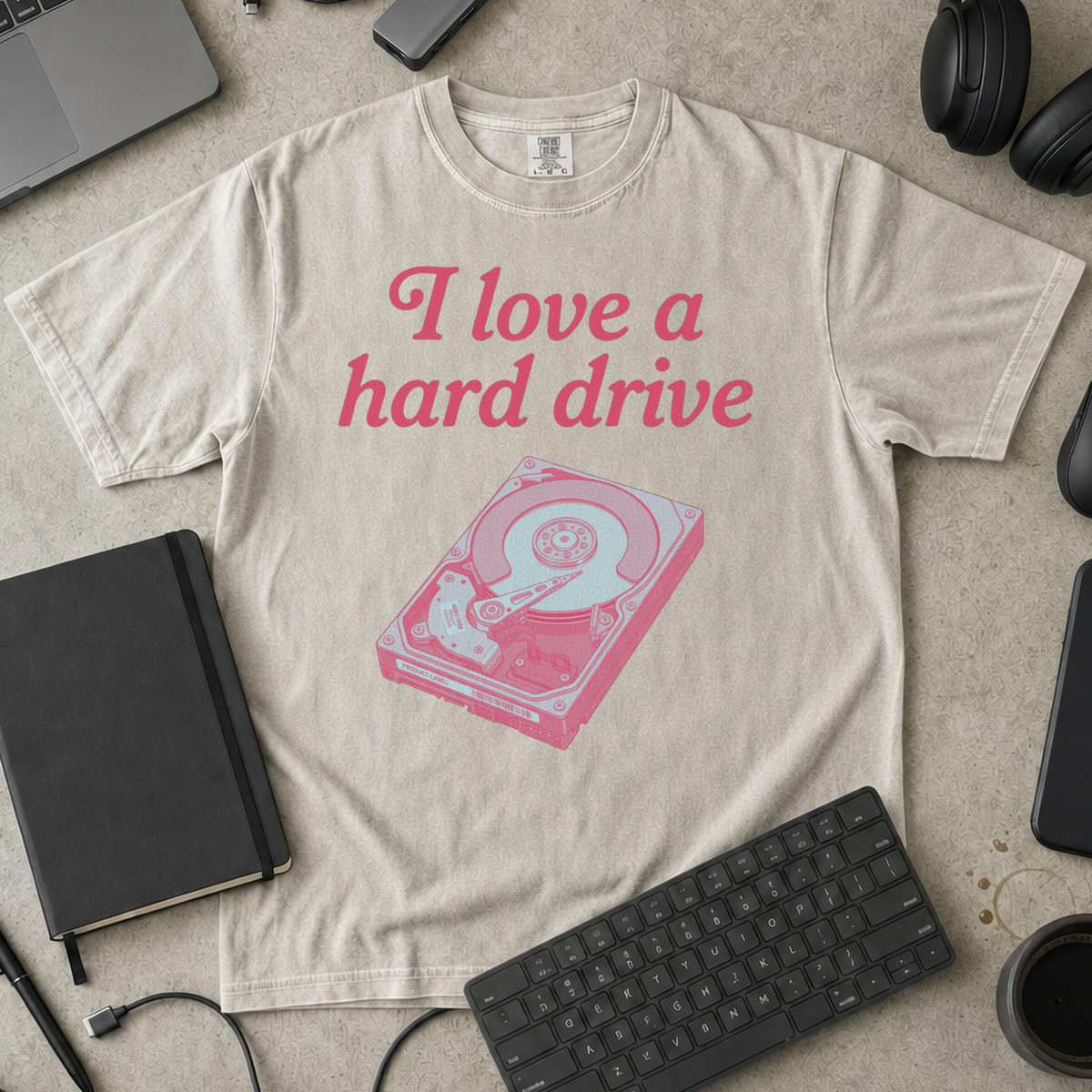 I Love A Hard Drive Premium Shirt — ivory Premium Shirt mock-up