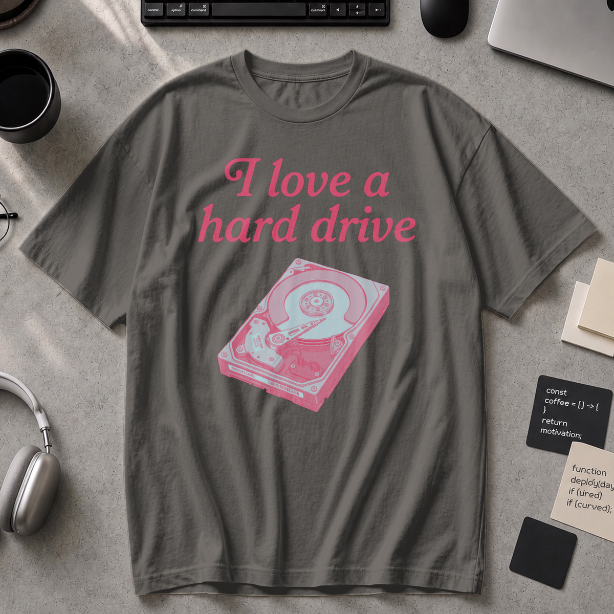 I Love A Hard Drive Premium Shirt - Pepper