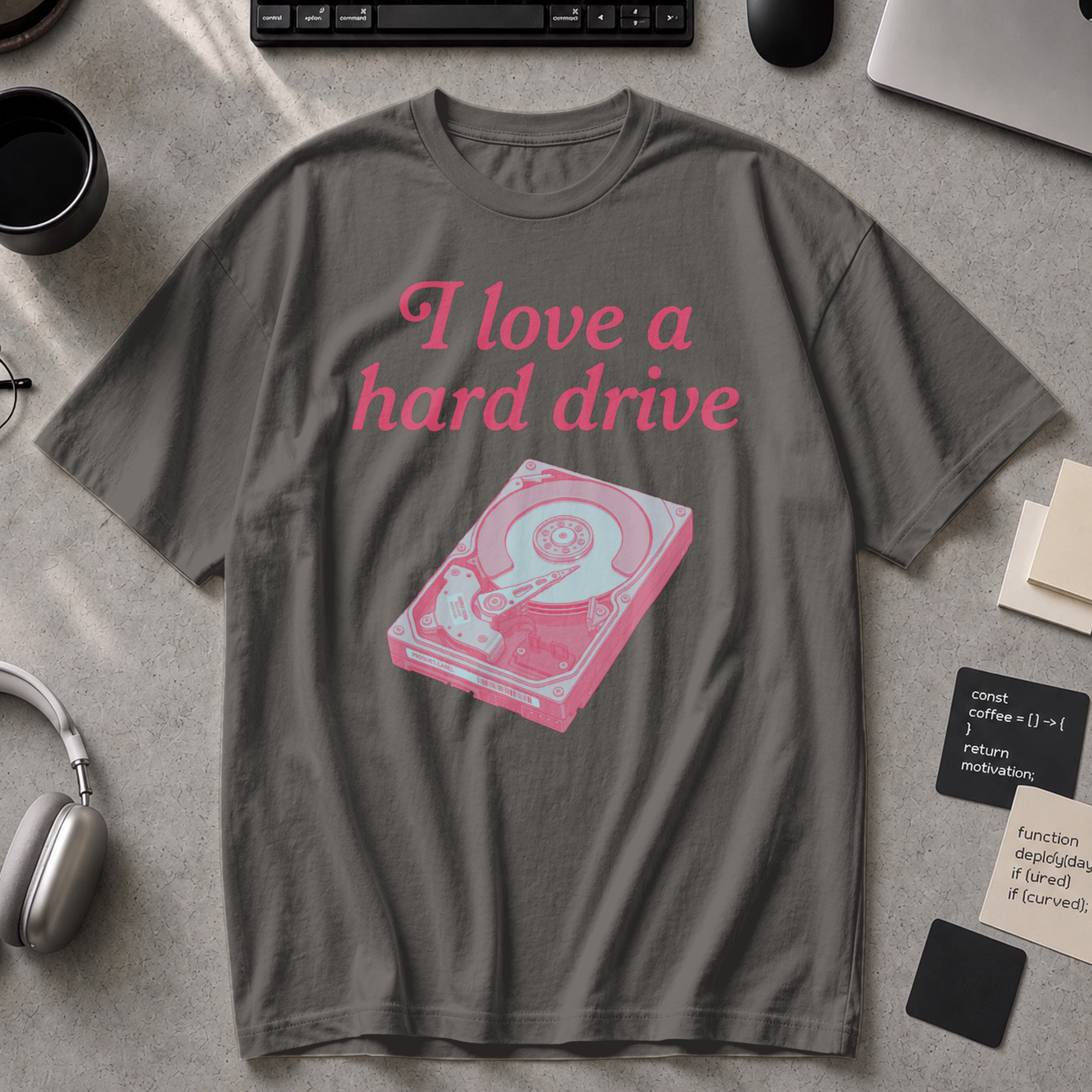 I Love A Hard Drive Premium Shirt - Pepper