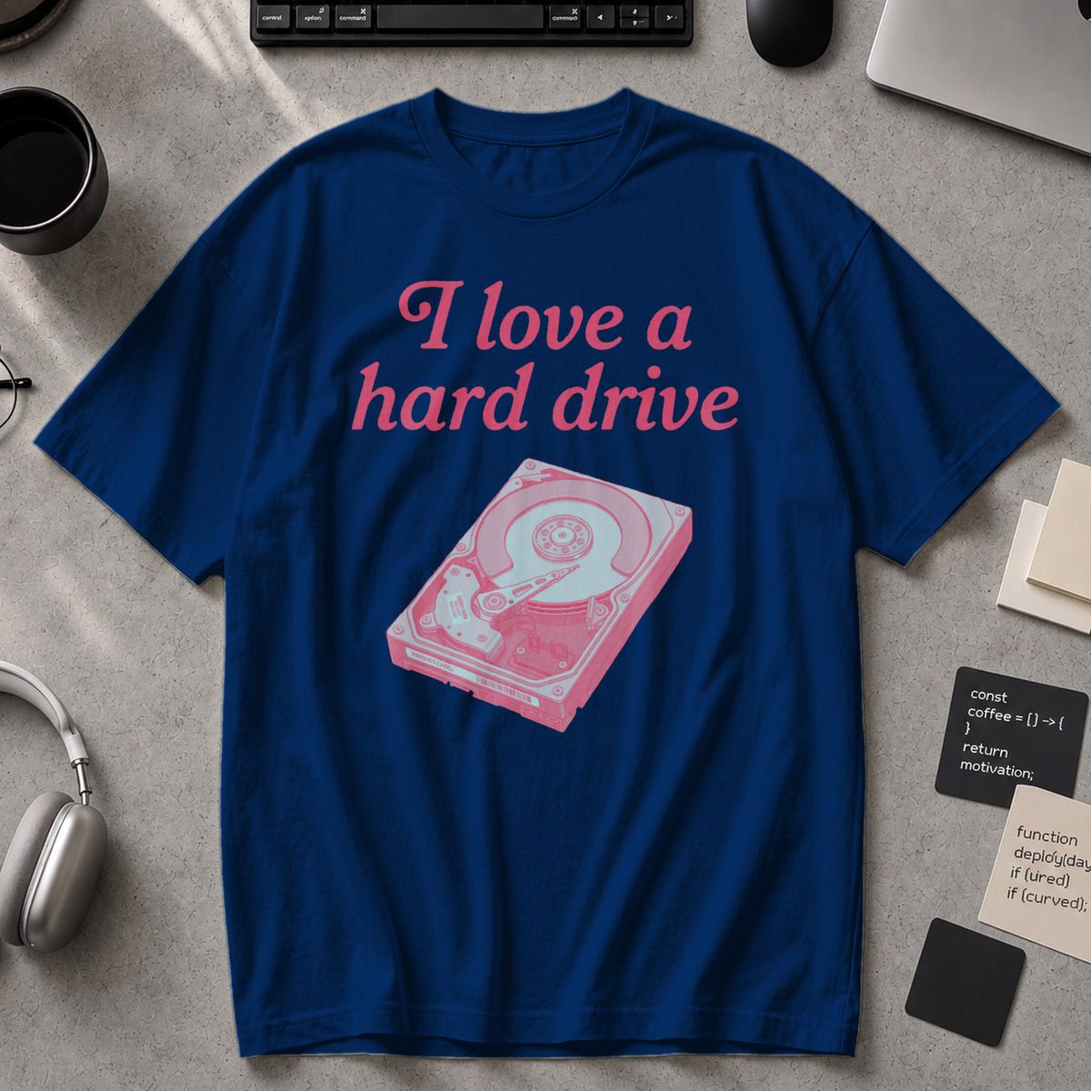 I Love A Hard Drive Premium Shirt - True Navy