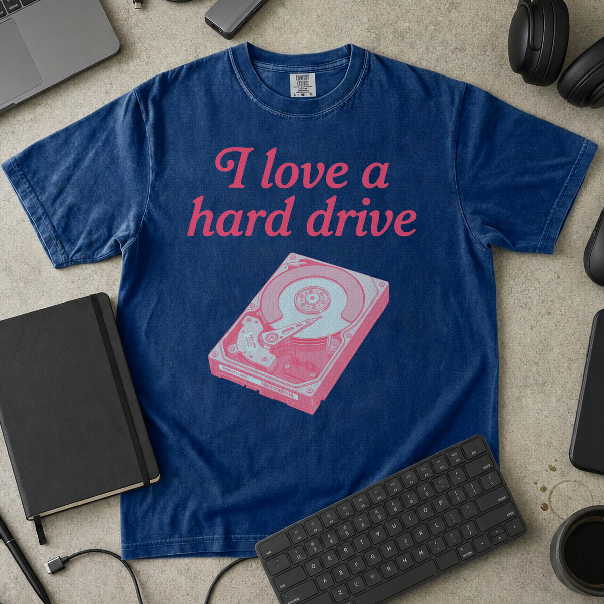 I Love A Hard Drive Premium Shirt — true navy Premium Shirt mock-up