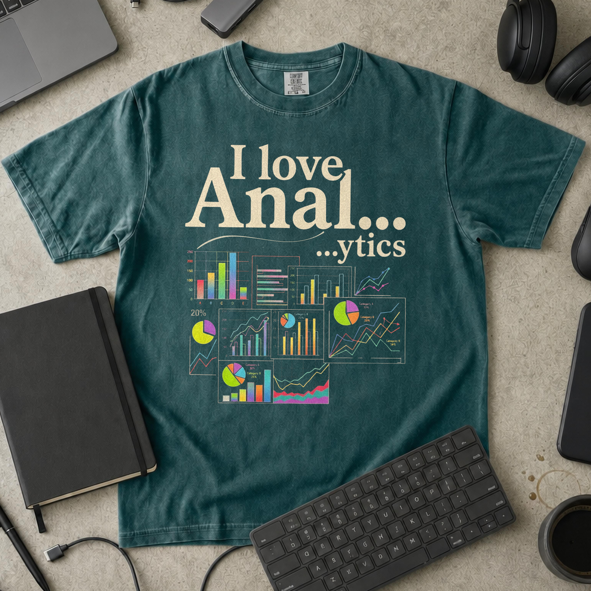 I Love Analytics Premium Shirt — blue spruce Premium Shirt mock-up