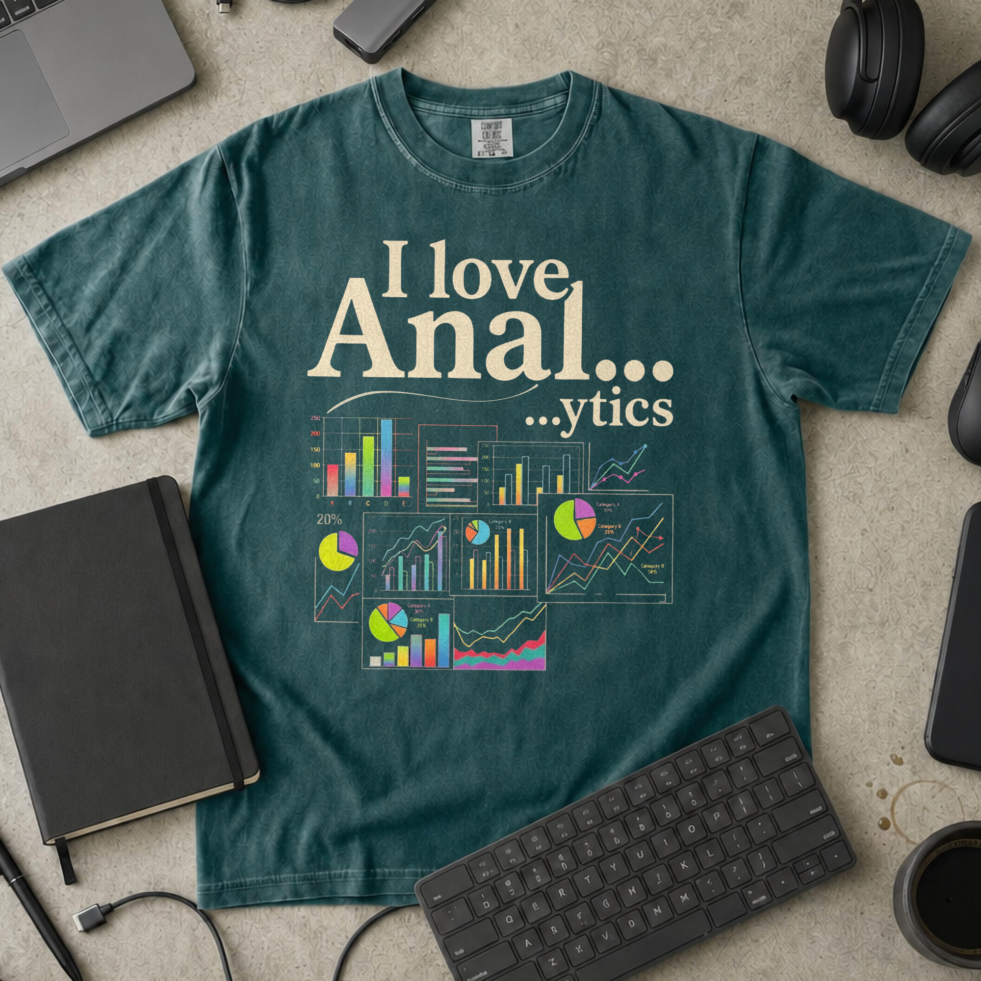 I Love Analytics Premium Shirt — blue spruce Premium Shirt mock-up