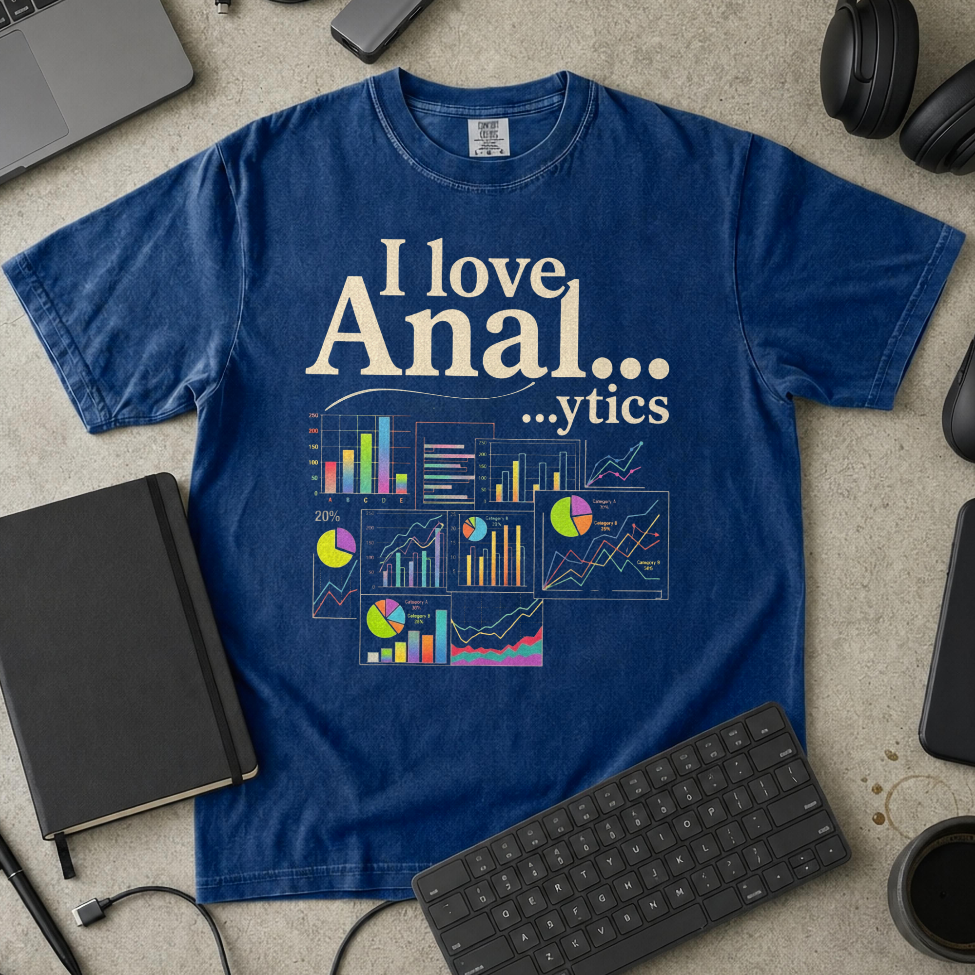 I Love Analytics Premium Shirt — true navy Premium Shirt mock-up