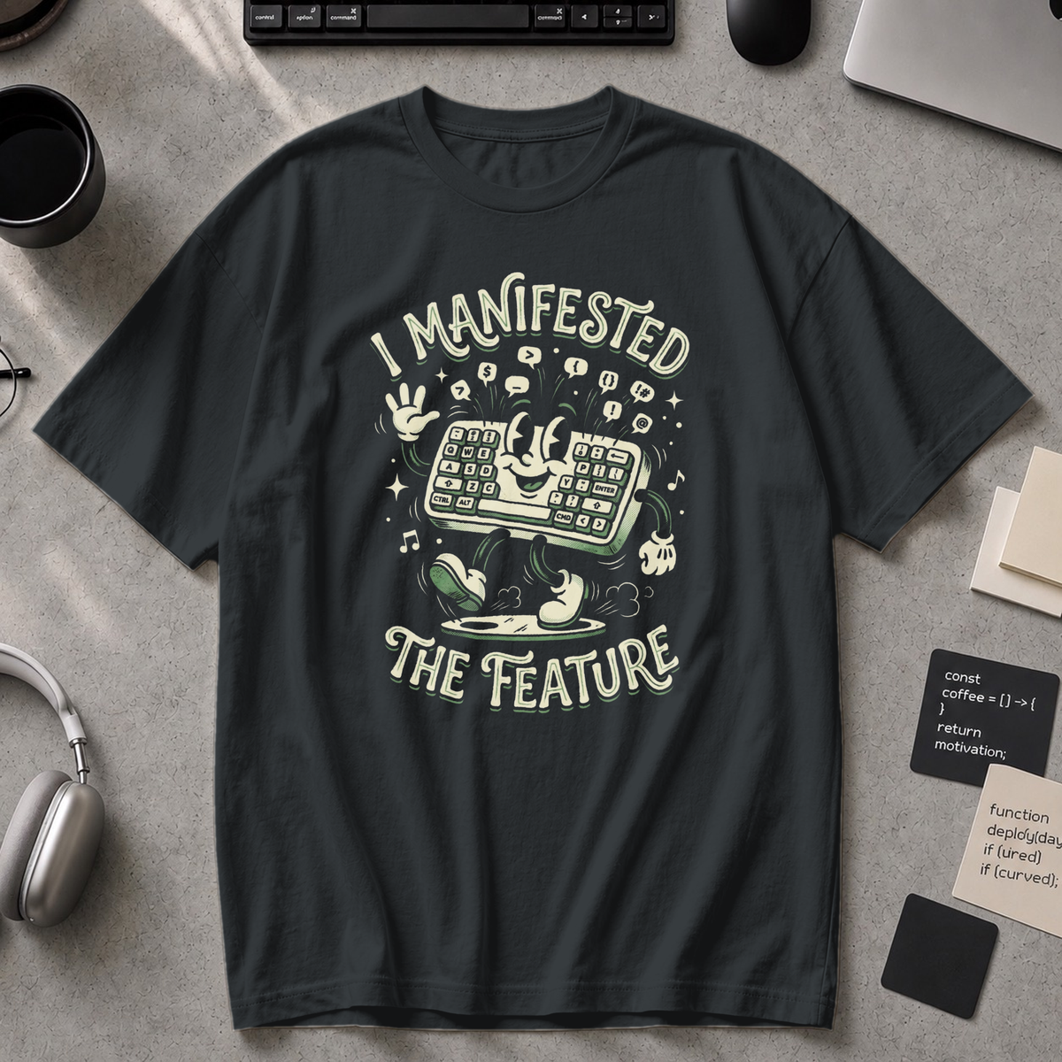 I Manifested The Feature Premium Shirt - Black
