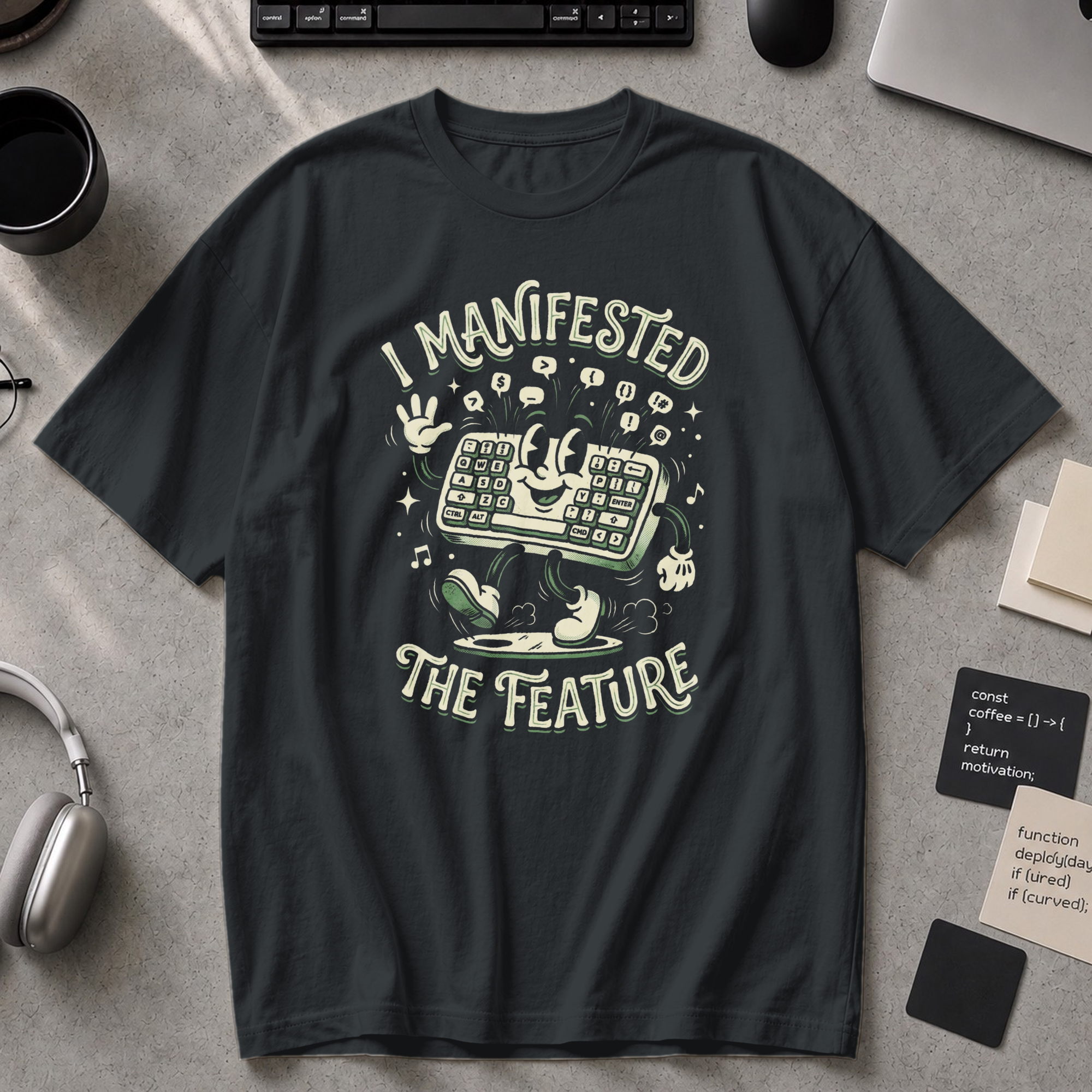 I Manifested The Feature Premium Shirt - Black