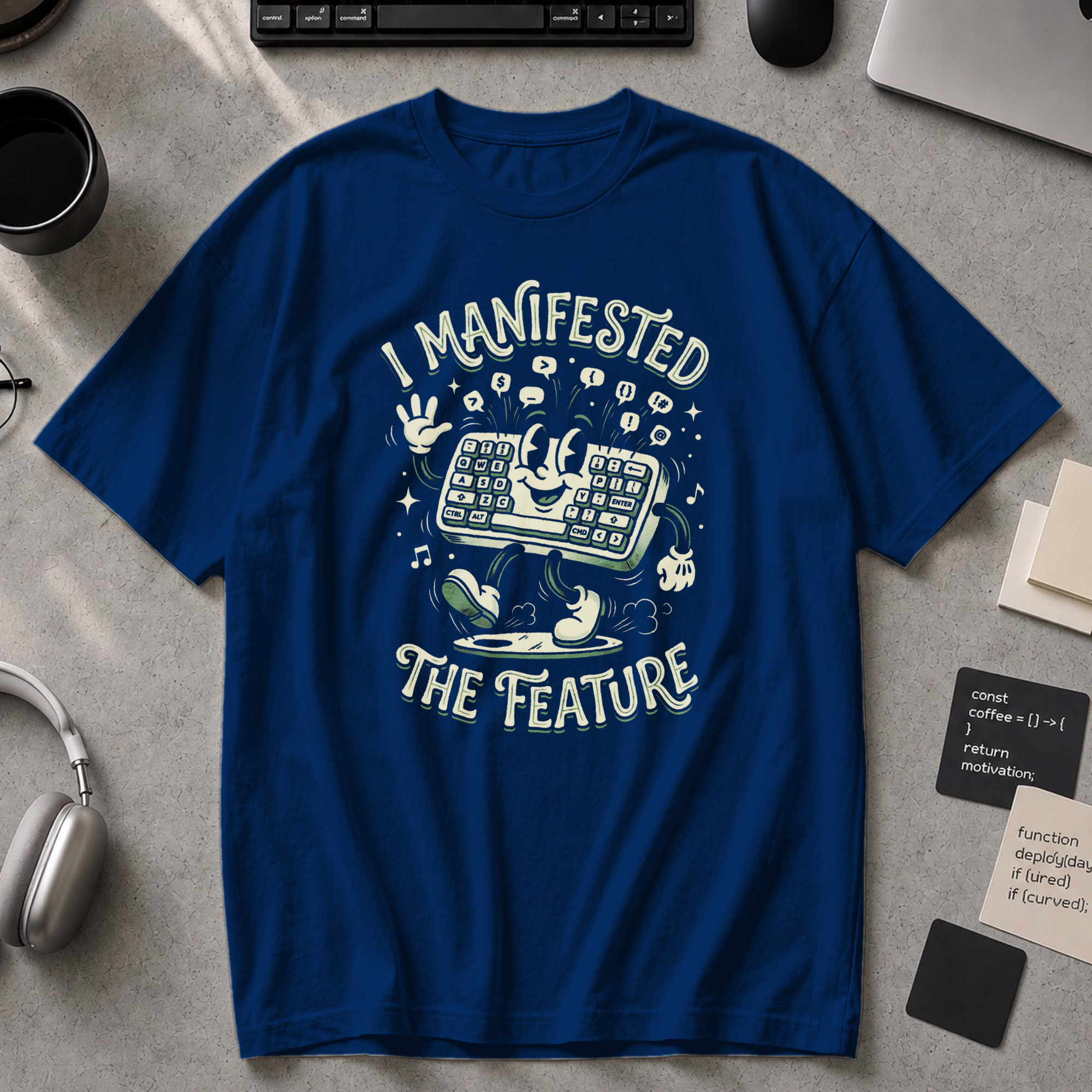 I Manifested The Feature Premium Shirt - True Navy