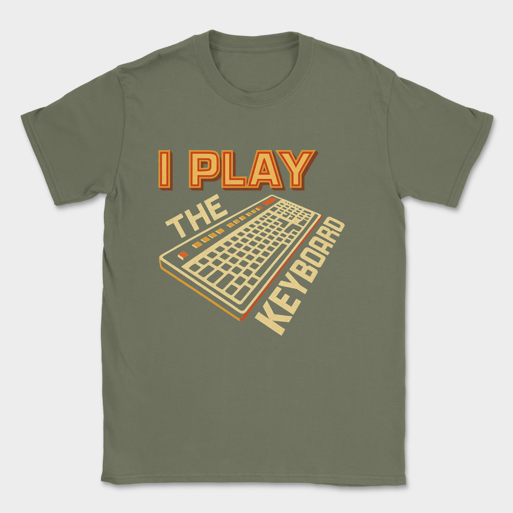 i play the keyboard shirt — Military Green