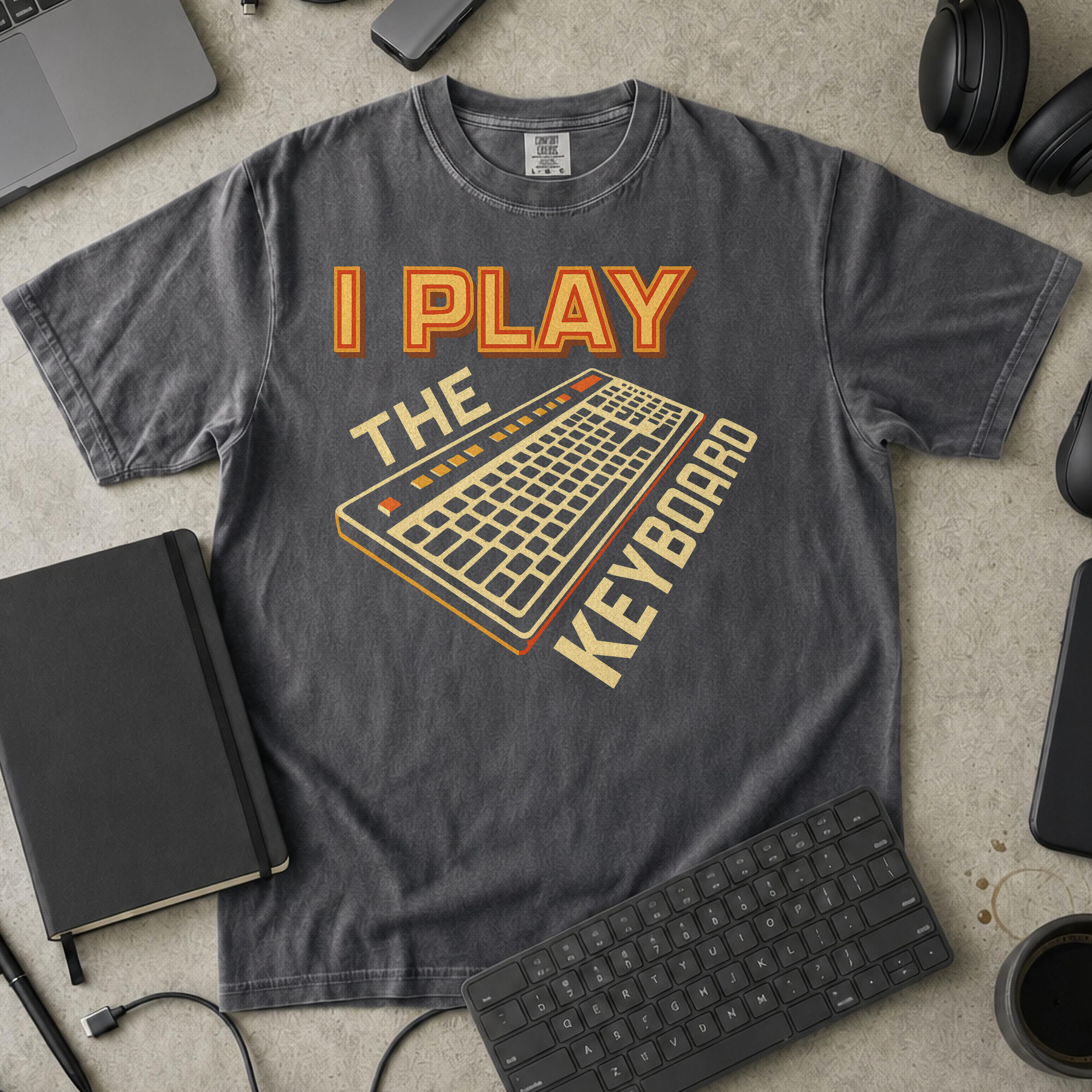 i play the keyboard Premium Shirt — pepper Premium Shirt mock-up