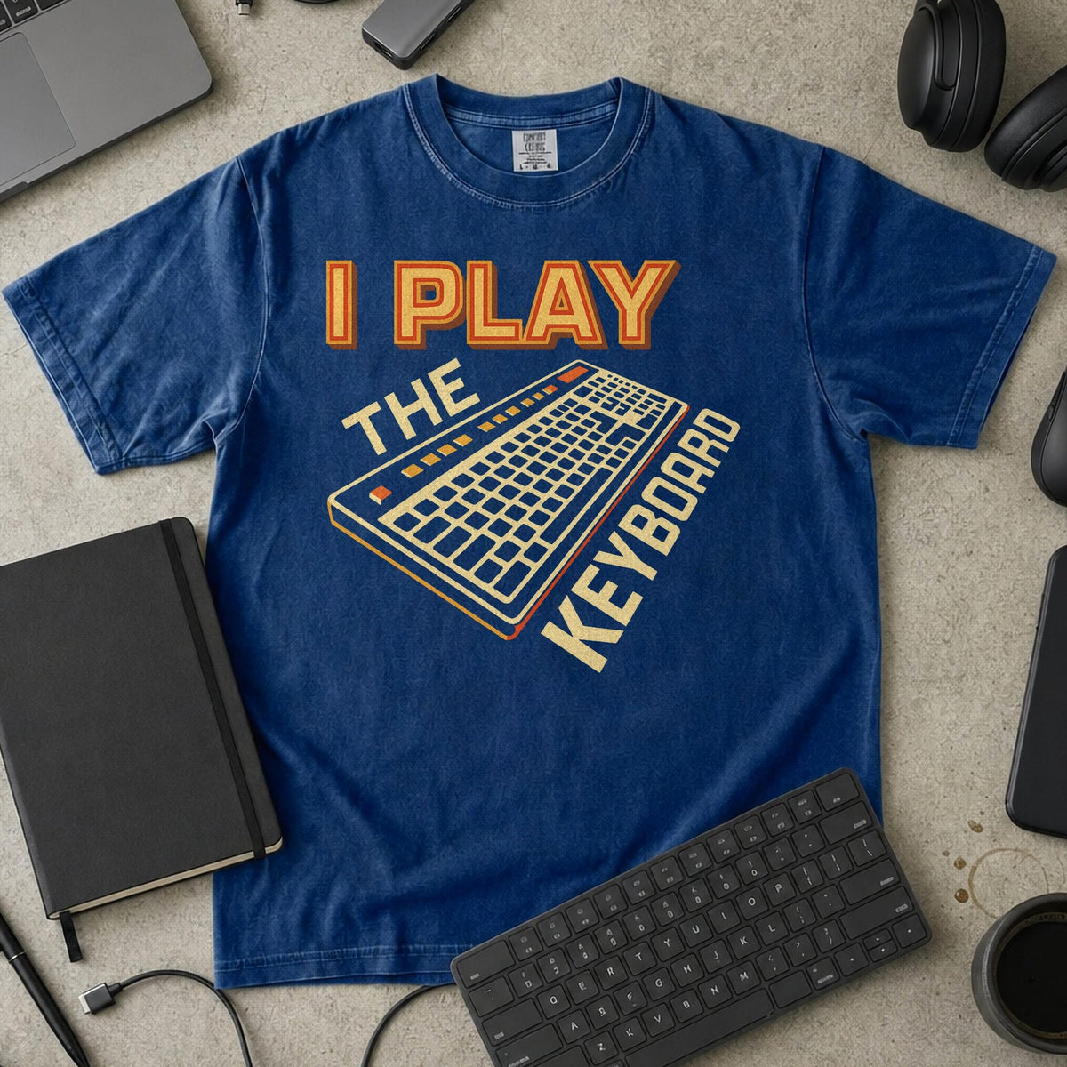 i play the keyboard Premium Shirt — true navy Premium Shirt mock-up