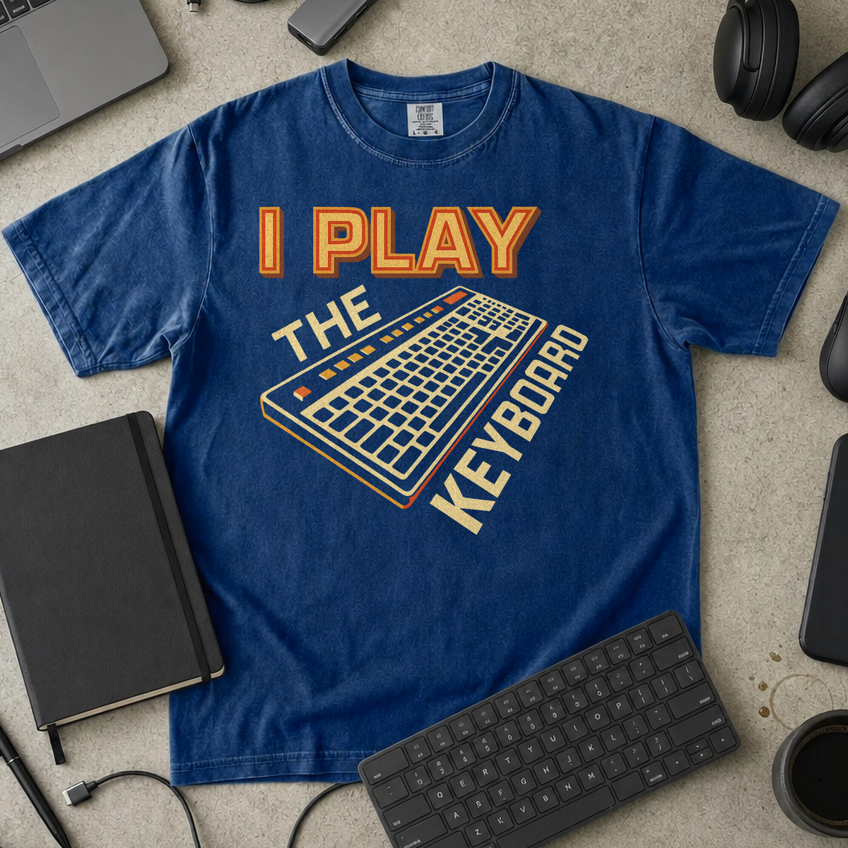 i play the keyboard Premium Shirt — true navy Premium Shirt mock-up