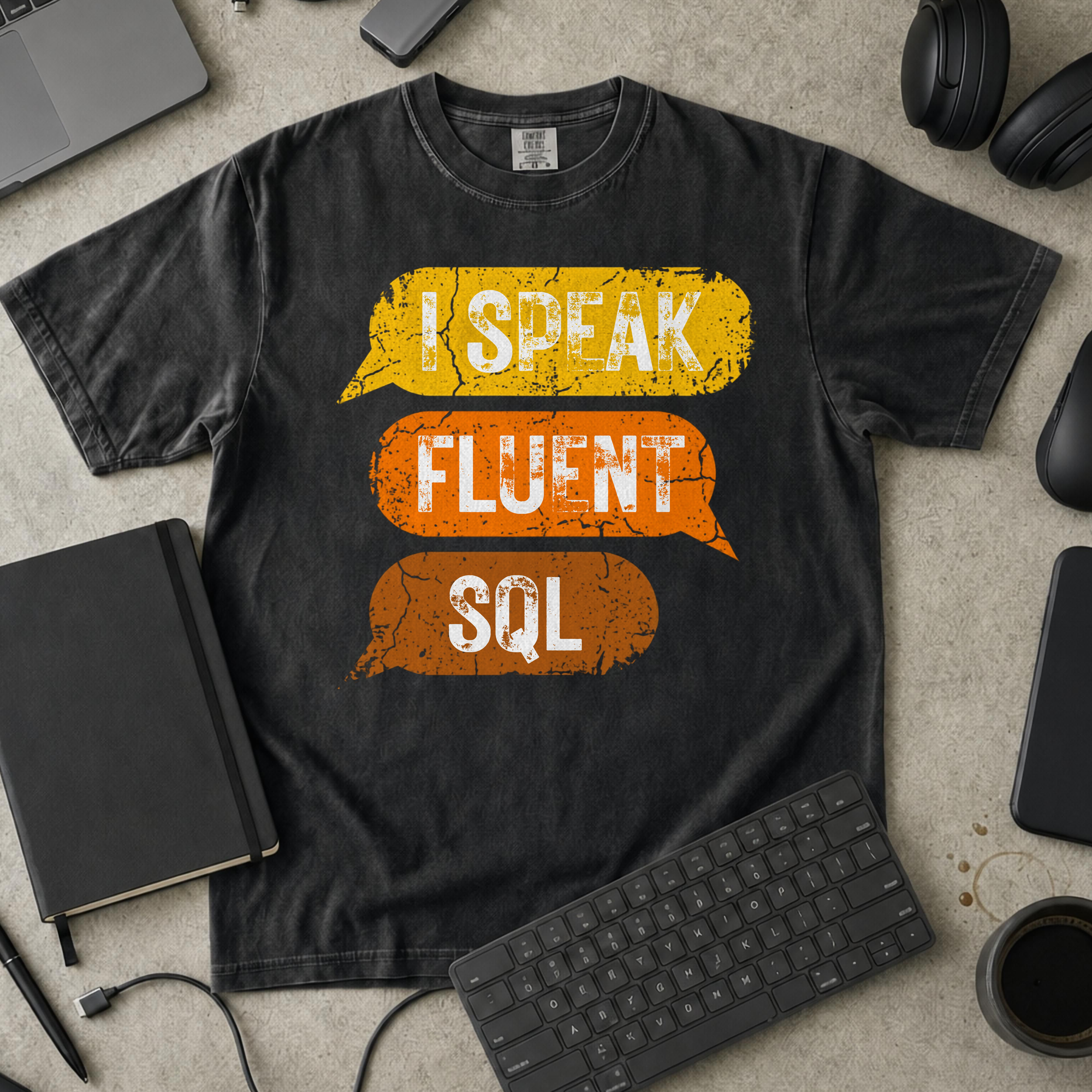I Speak Fluent SQL Premium Shirt — black Premium Shirt mock-up