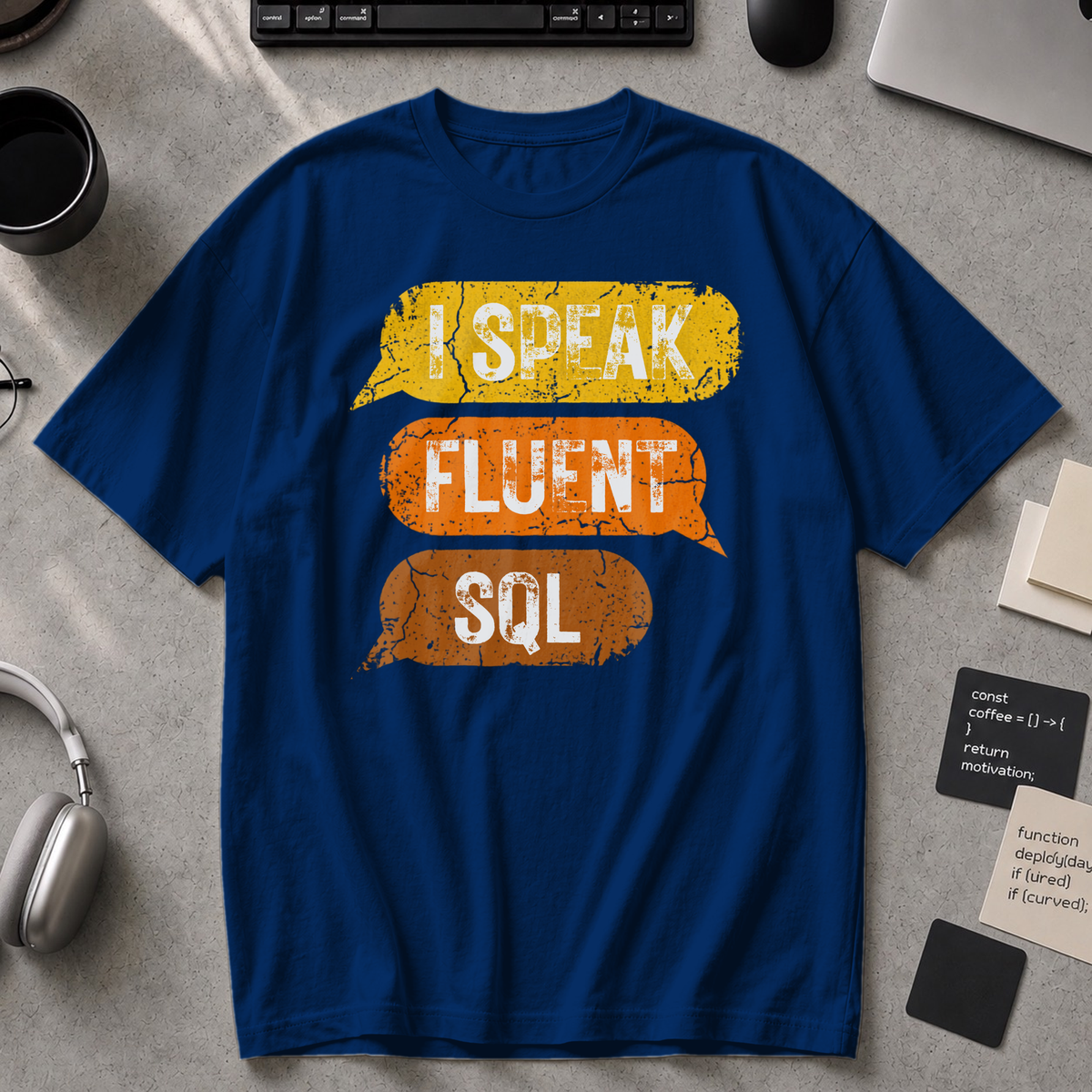 I Speak Fluent SQL Premium Shirt - True Navy