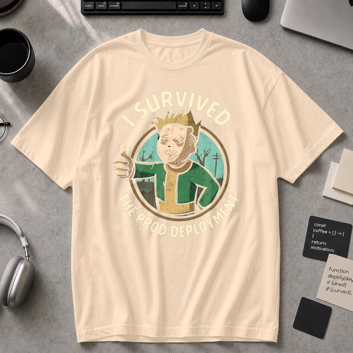 I Survived The Prod Deployment Premium Shirt - Ivory