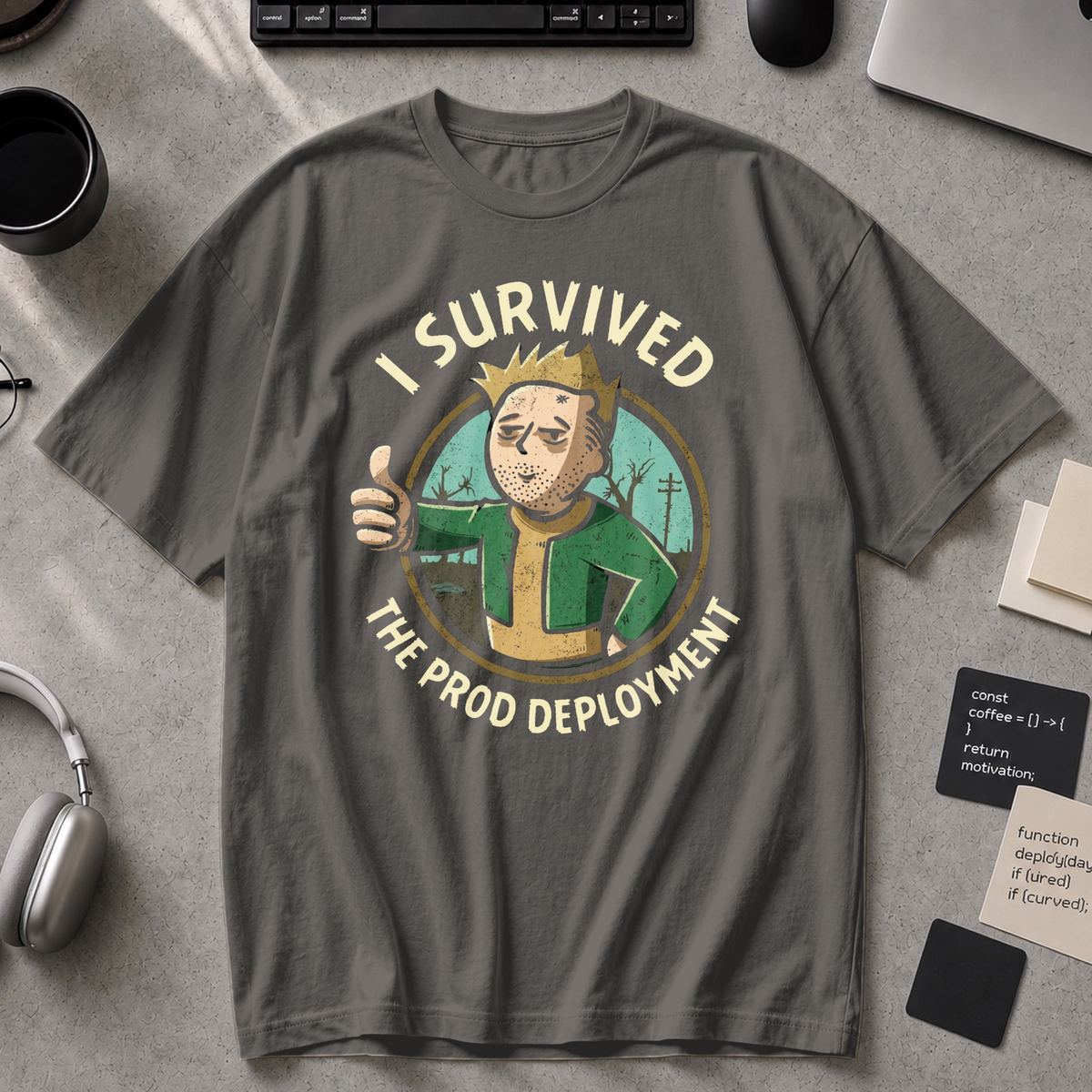 I Survived The Prod Deployment Premium Shirt - Pepper