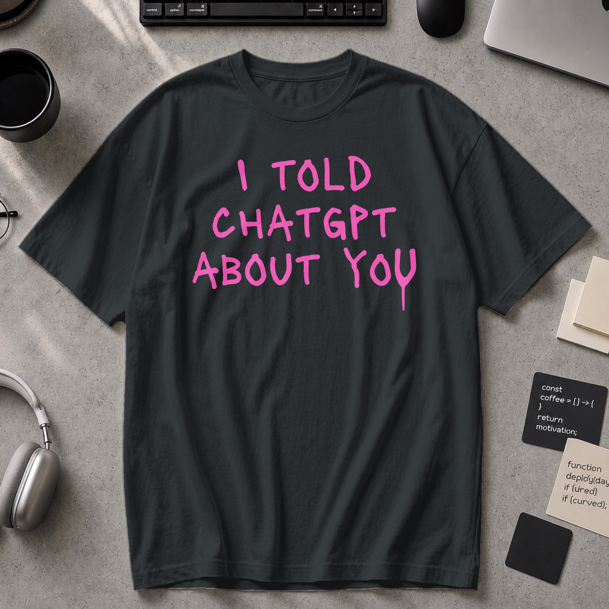 I Told ChatGPT About You Premium Shirt - Black