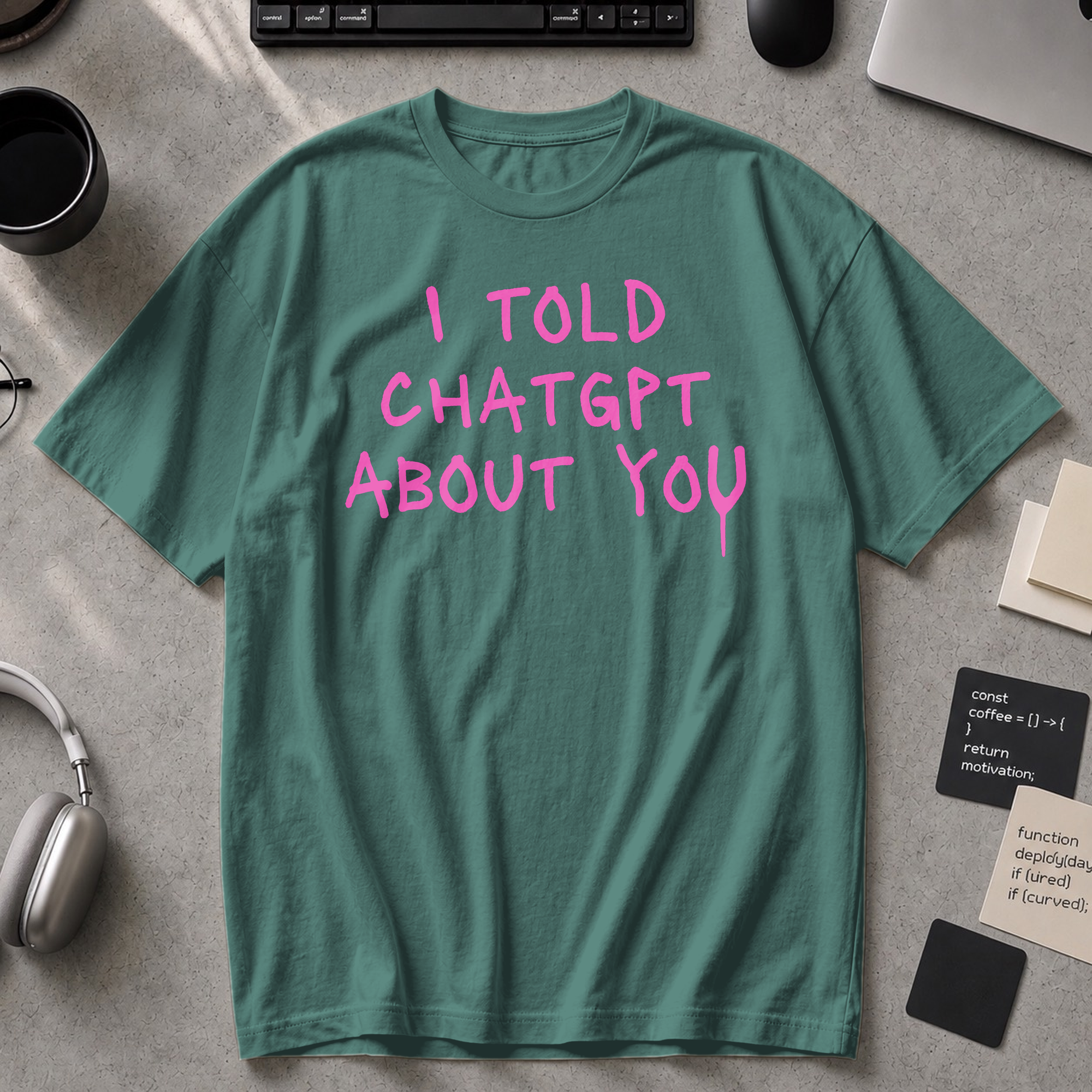 I Told ChatGPT About You Premium Shirt - Blue Spruce