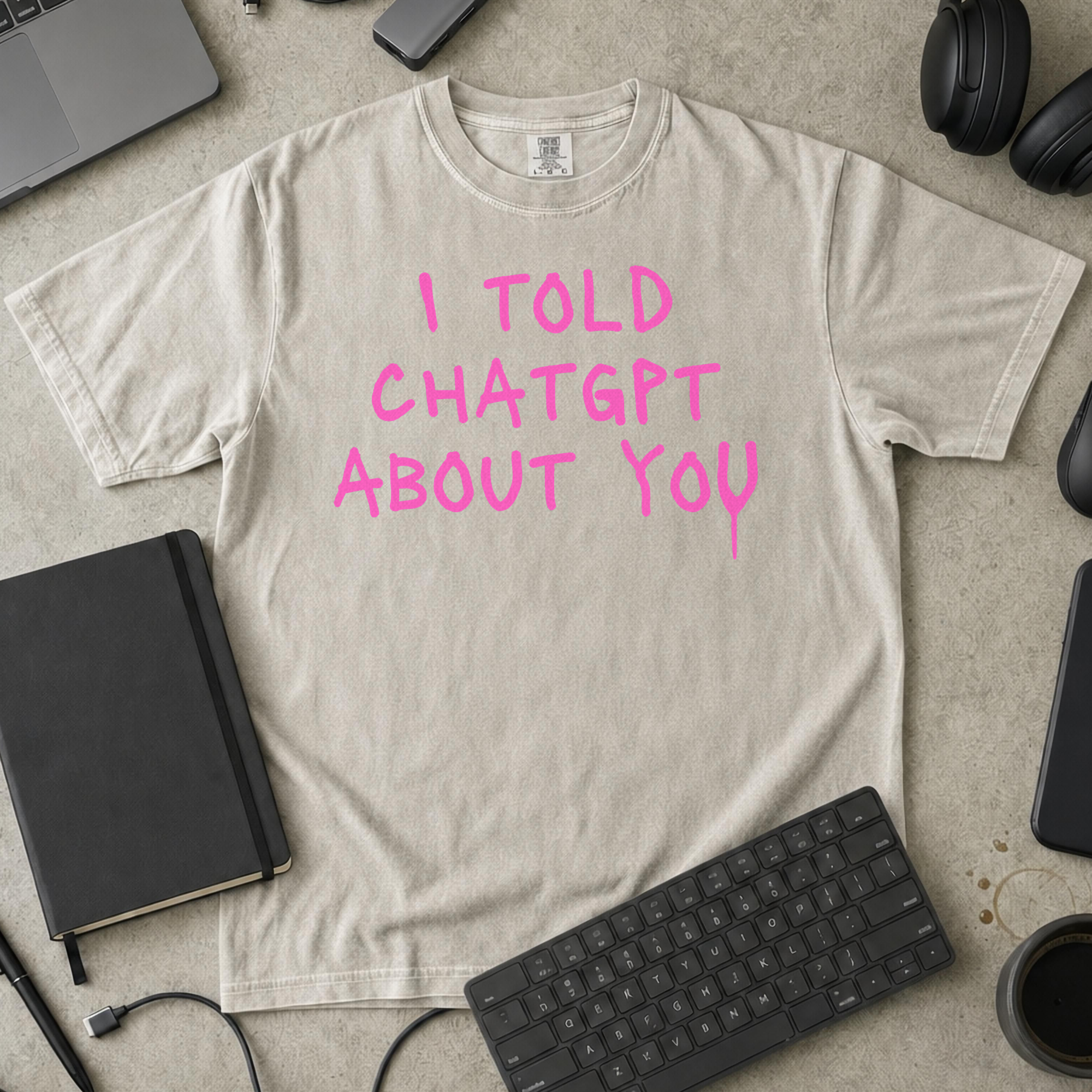 I Told ChatGPT About You Premium Shirt — ivory Premium Shirt mock-up