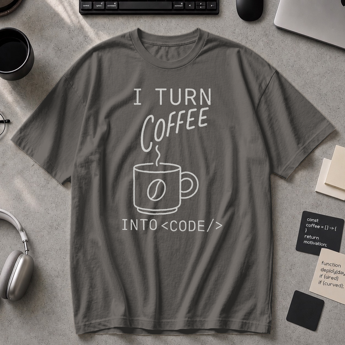 i turn coffee into code Premium Shirt - Pepper