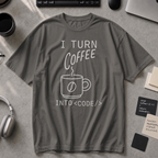 i turn coffee into code Premium Shirt - Pepper