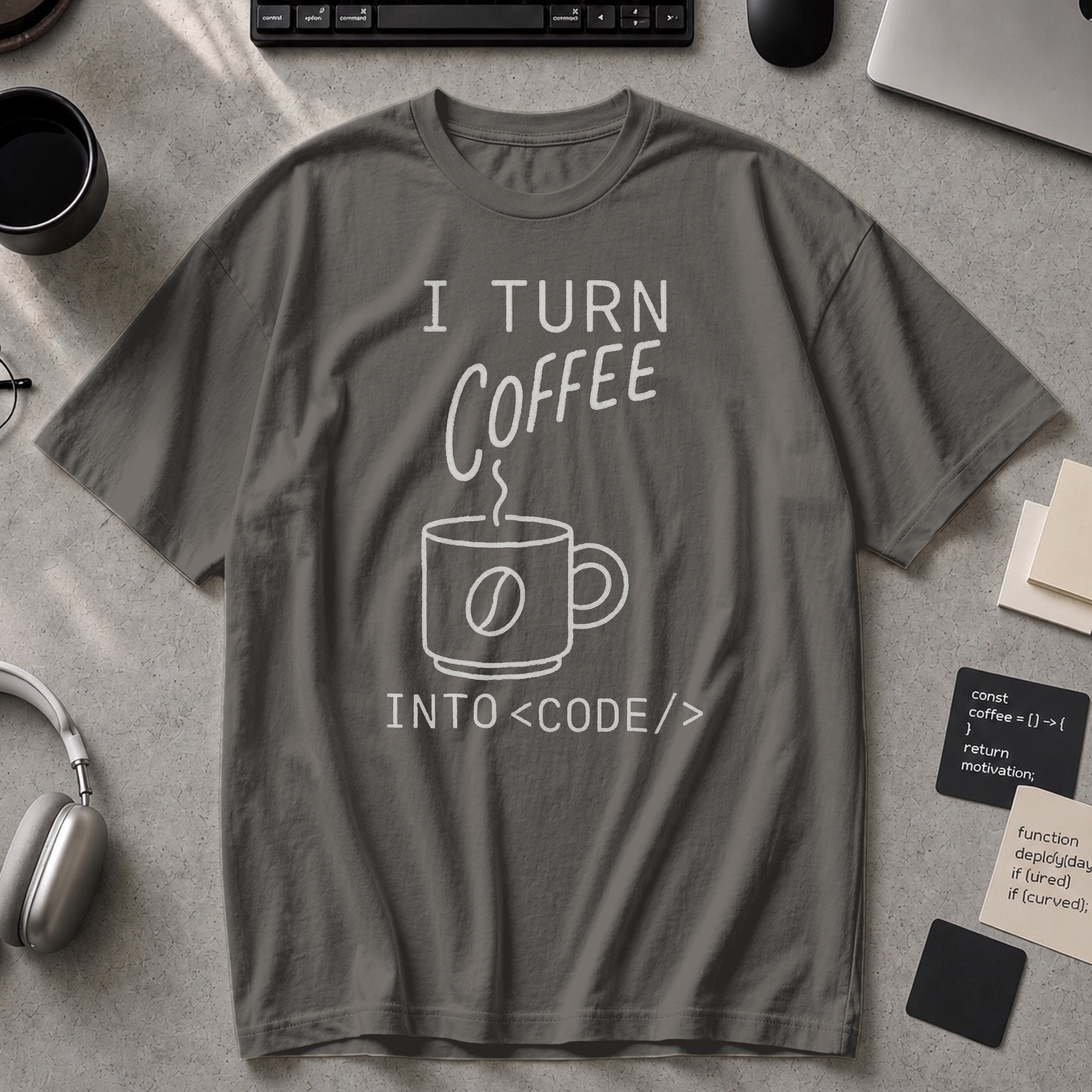 i turn coffee into code Premium Shirt - Pepper