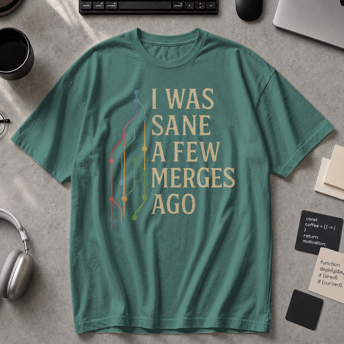 i was sane few merges ago Premium Shirt - Blue Spruce