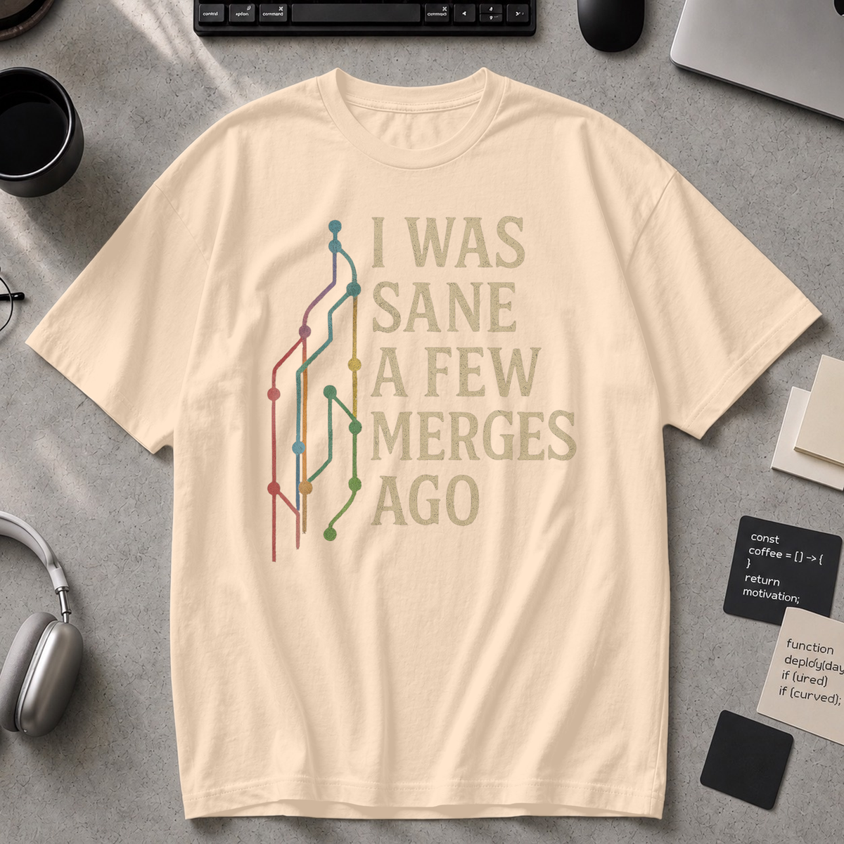 i was sane few merges ago Premium Shirt - Ivory
