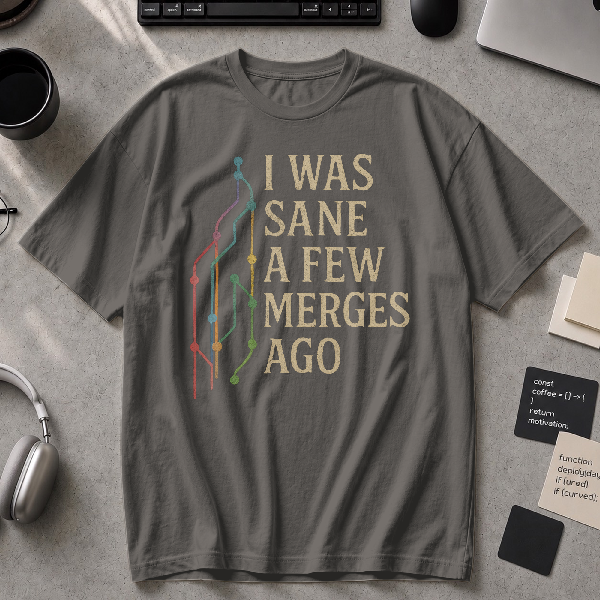 i was sane few merges ago Premium Shirt - Pepper