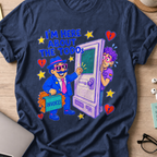 I’m Here About the TODOs shirt — Navy storefront mockup